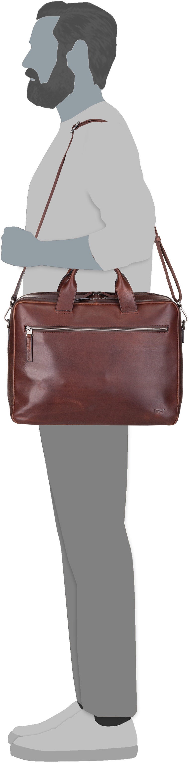 Jost Lund Business M 6744 Braun Briefcase – Silhouette View