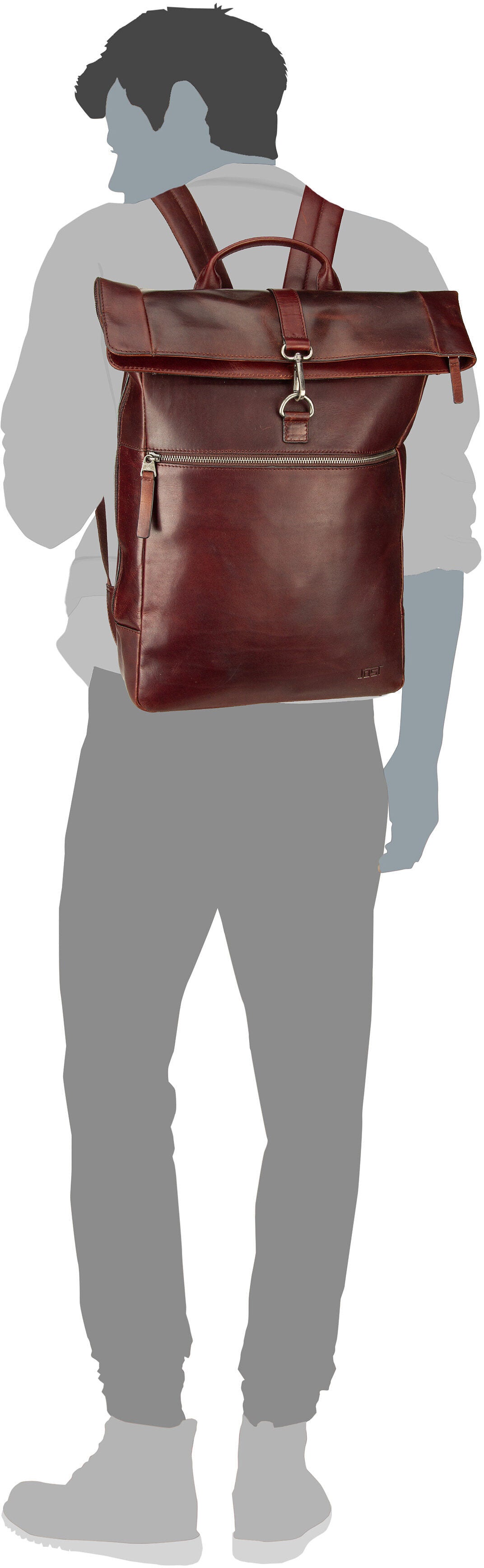 Jost Lund Kurier 6745 Braun Mochila – Vista Silueta