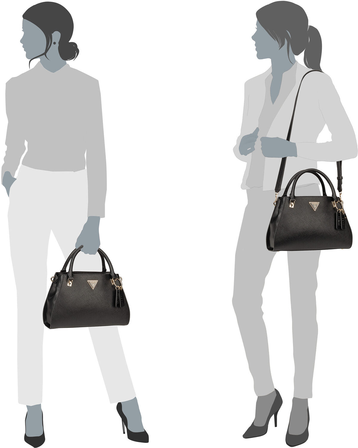 Guess Noelle Luxury 79070 HWZG78 Bone Bolsa con asa – Vista Silueta