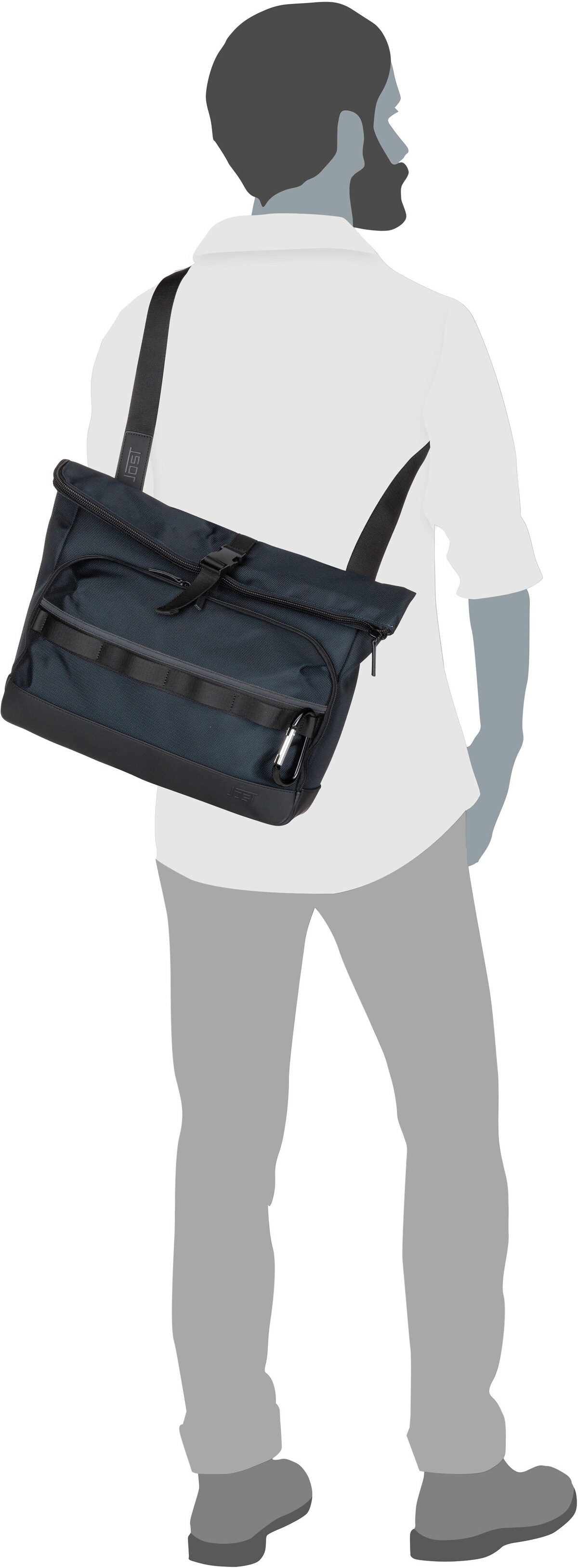 Jost Balling Kurier 4012 Taupe Messenger Bag – Silhouette View