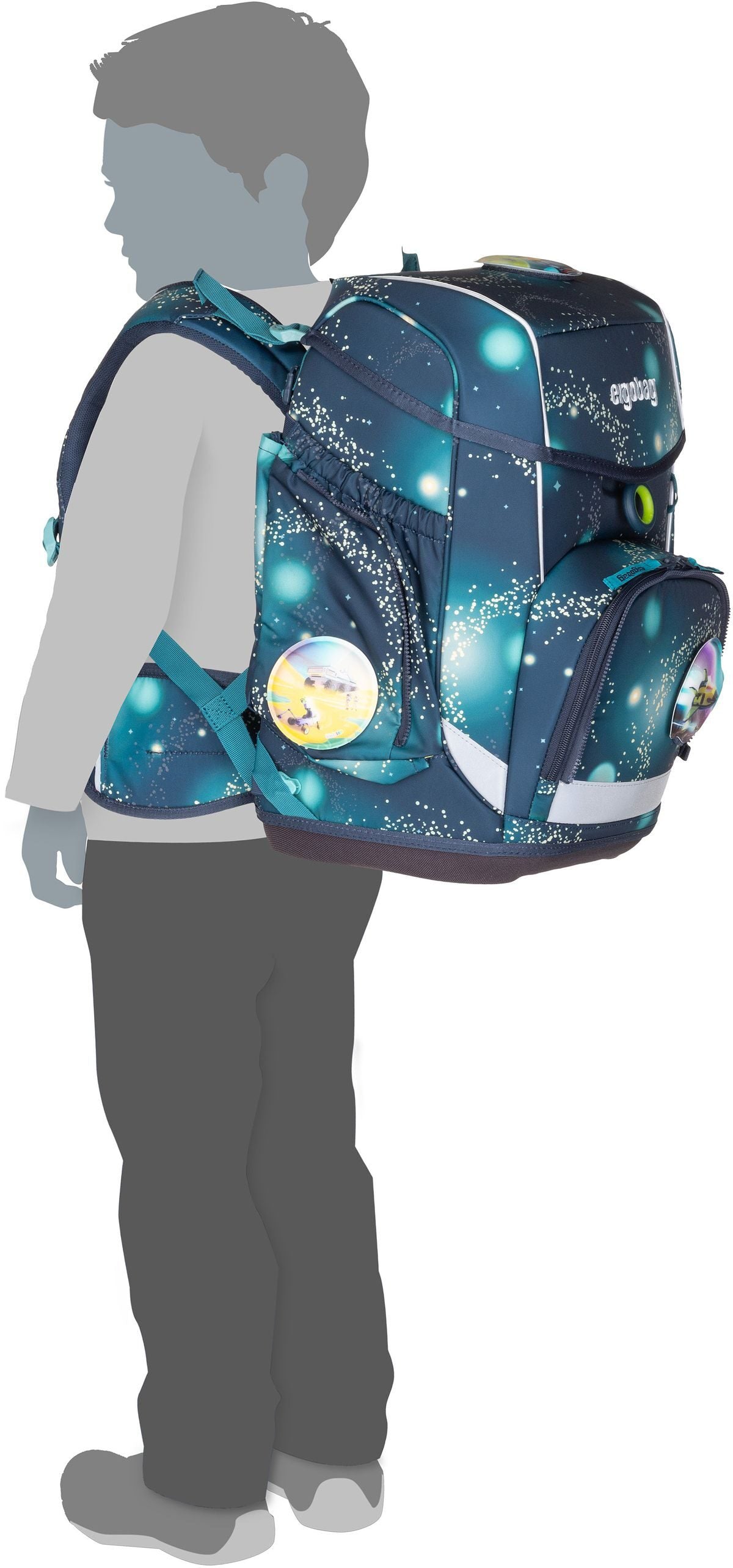 ergobag cubo Set GLOW RaumfahrBär Cartella – Vista Silhouette