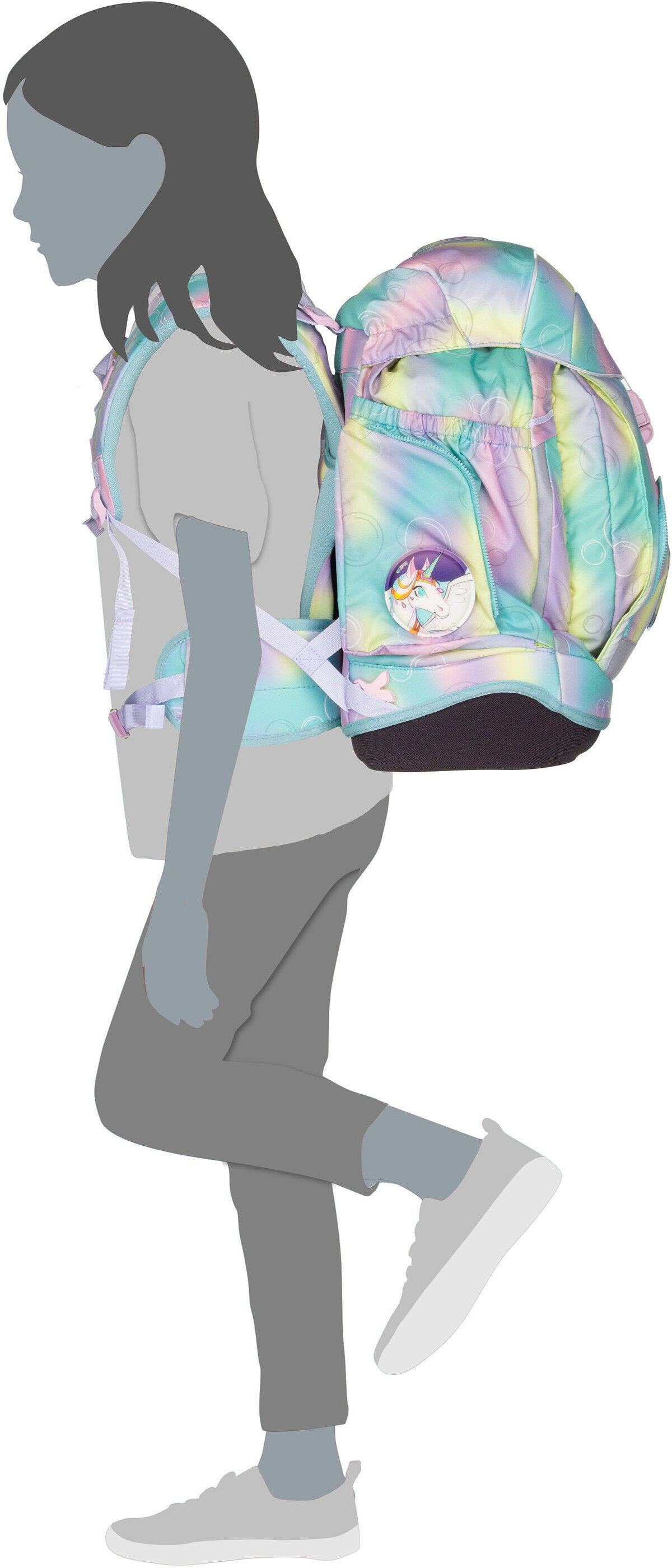 ergobag maxi Set GLOW ZauBärwelt Bolsa para la escuela – Vista Silueta