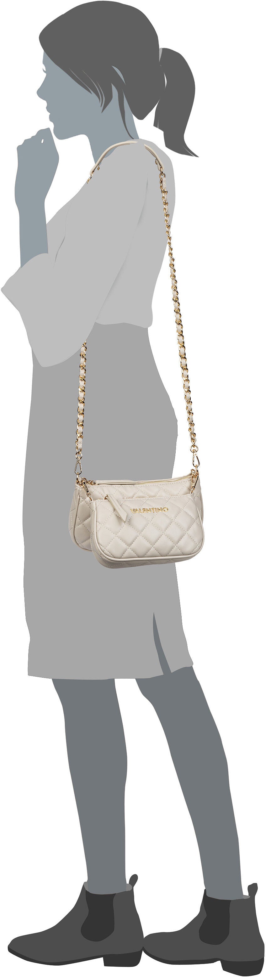Valentino Ocarina K24R Bianco Crossbody Bag – Silhouette View