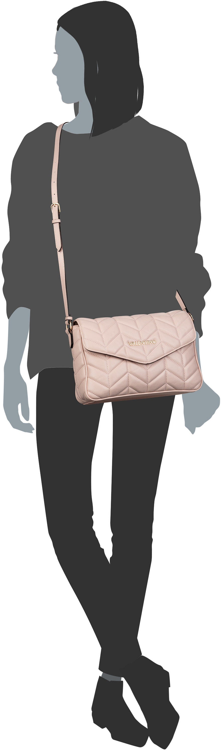 Valentino Petal RE PA09 Cipria Sac à bandoulière – Vue Silhouette
