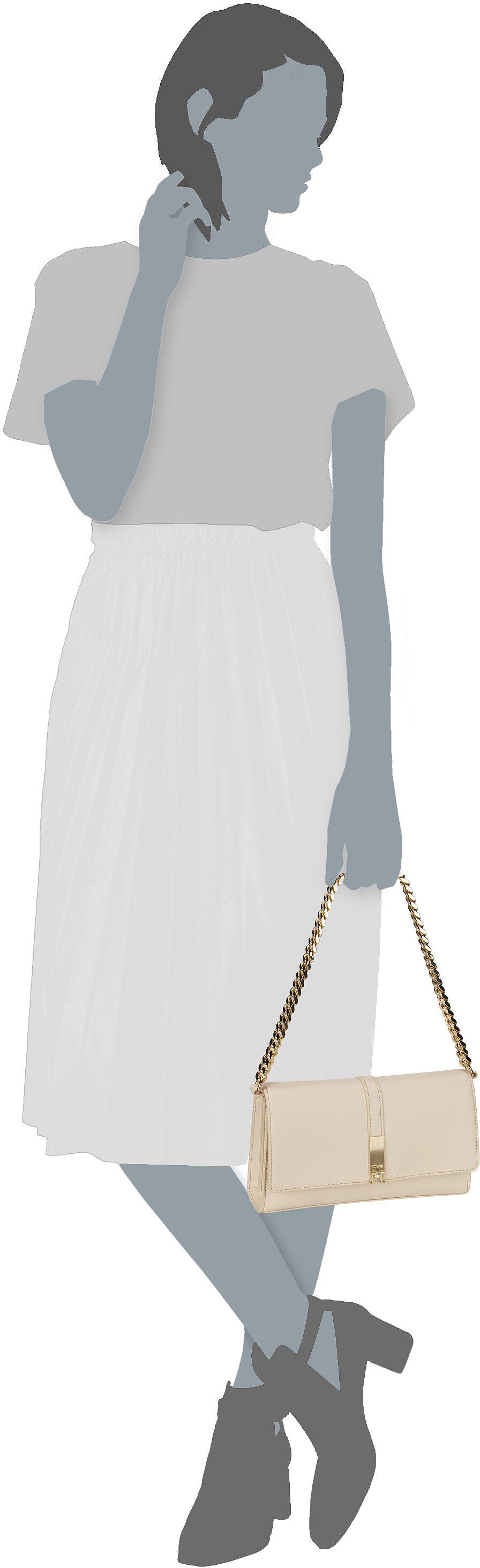 Tommy Hilfiger TH Heritage Conv Chain 17223 SP25 Sugarcane Bolso de noche – Vista Silueta
