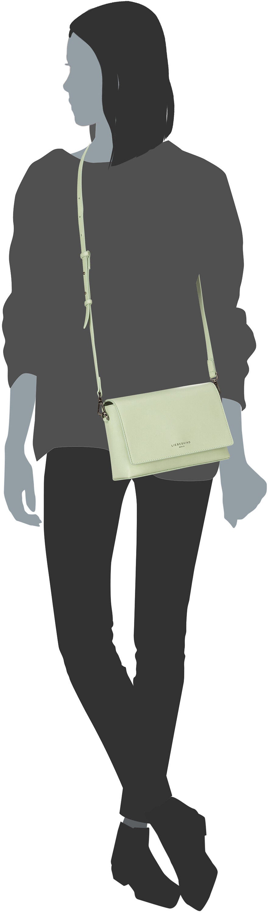 Liebeskind Berlin Hilla Tokyo M 2166490 Steel Bolso bandolera – Vista Silueta