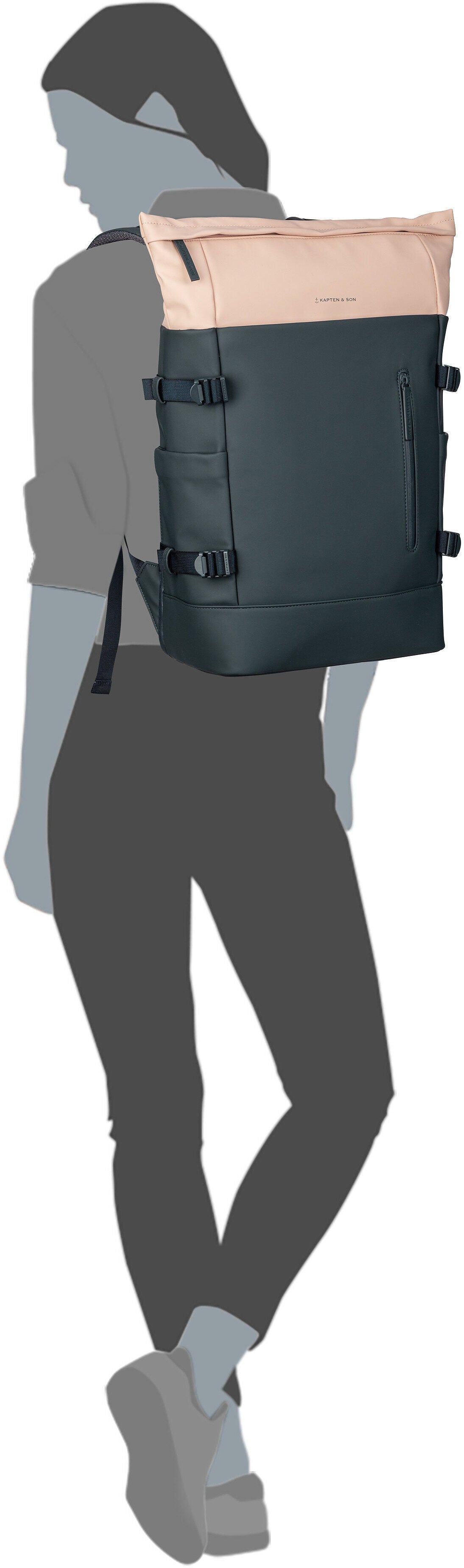 Kapten & Son Helsinki Pro All Black Zaino – Vista Silhouette