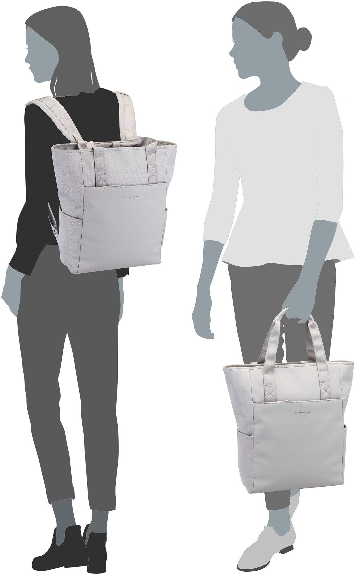 Kapten & Son Lindby Greige Mochila – Vista Silueta