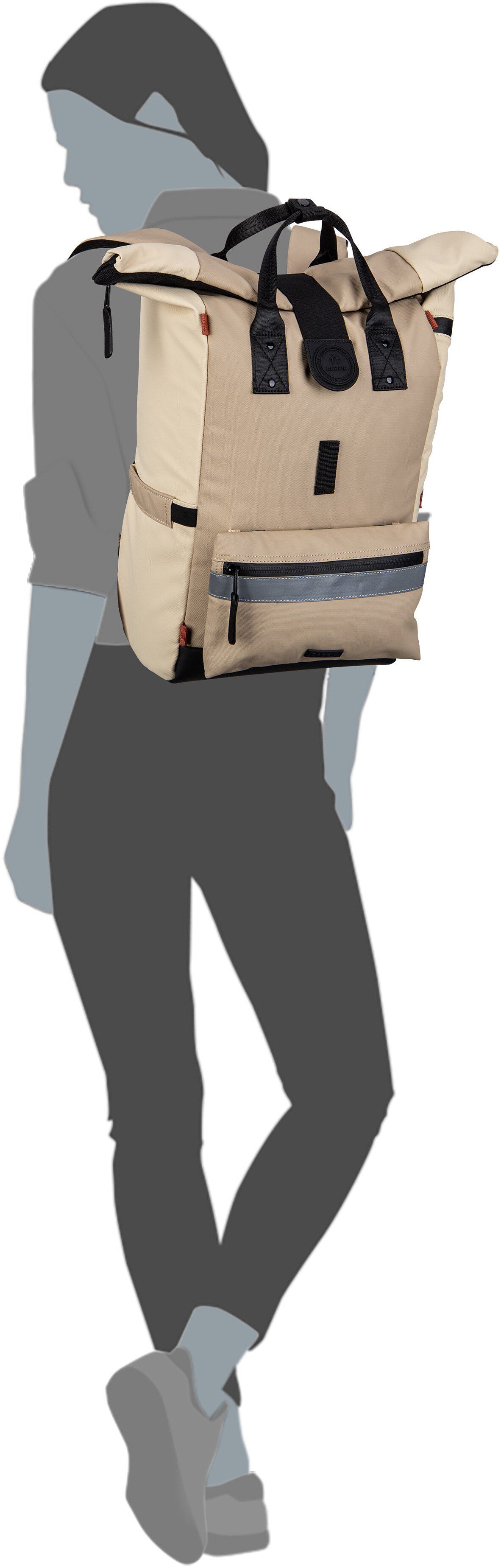 Cabaia Explorer Recycled Oxford Medium Menton Rolltop Rugzak – Silhouetweergave