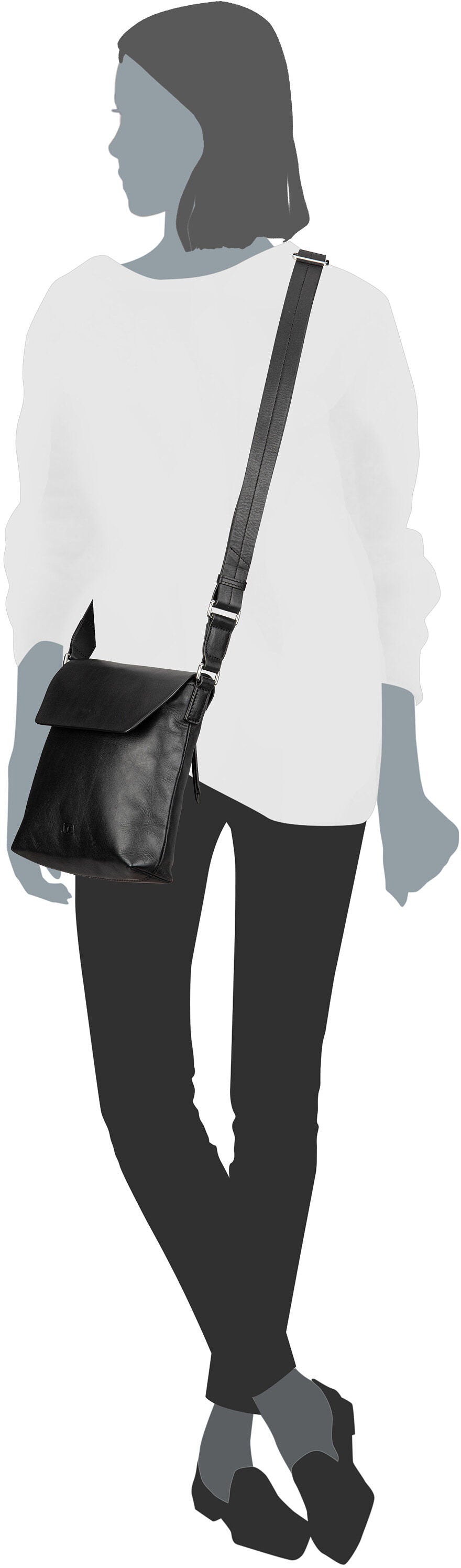 Jost Arva S 4314 Ecru Sac à bandoulière – Vue Silhouette