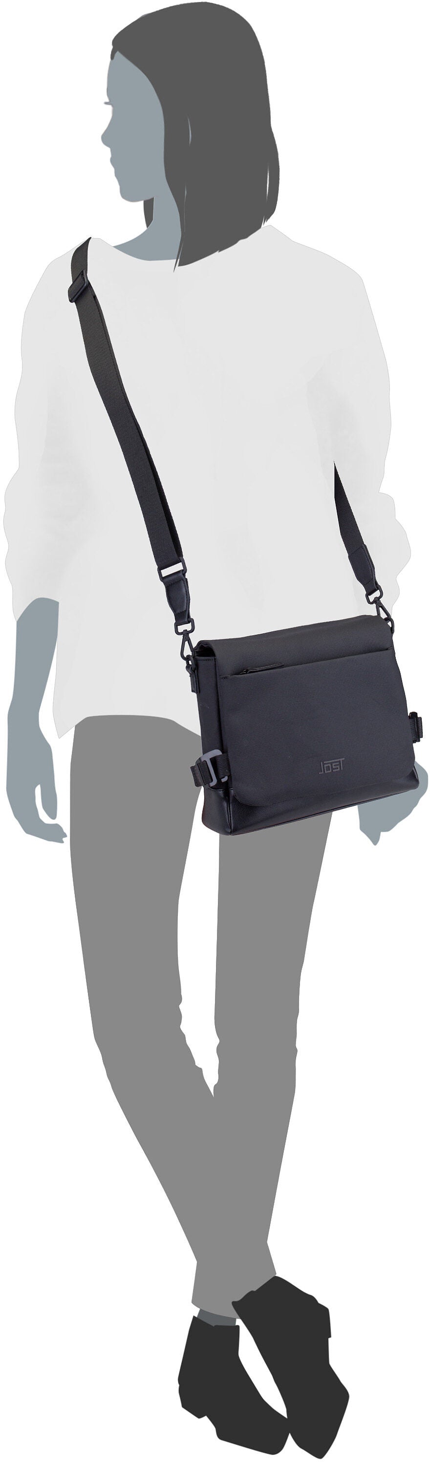 Jost Borgholm S 5308 Schwarz Borsa a tracolla – Vista Silhouette