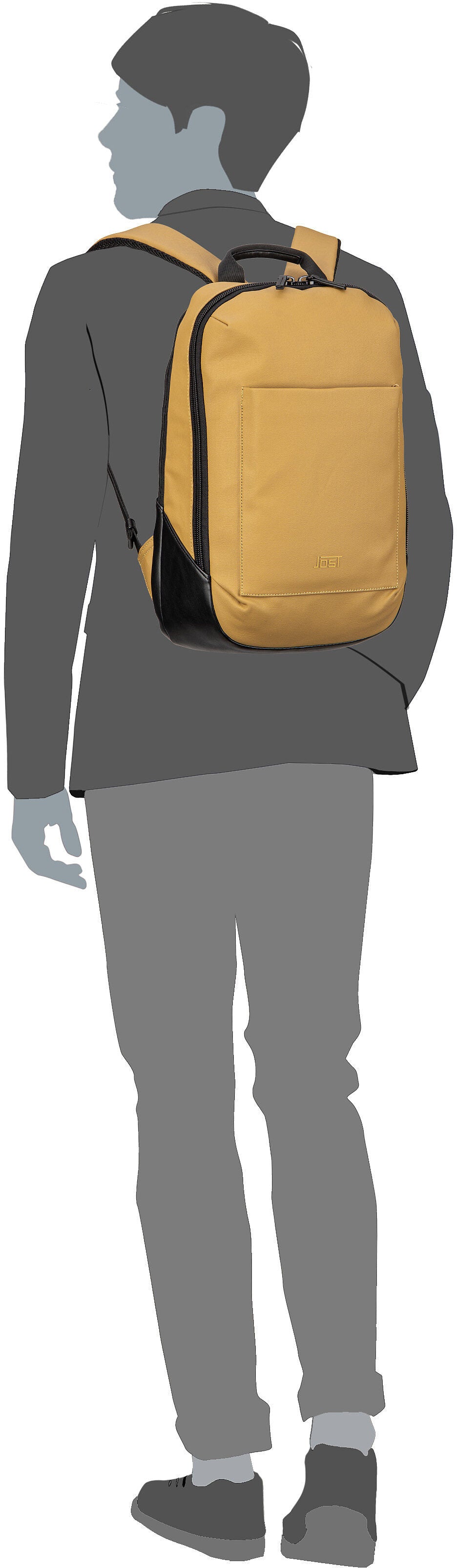 Jost Borgholm BP 5304 Schwarz Sac a dos – Vue Silhouette
