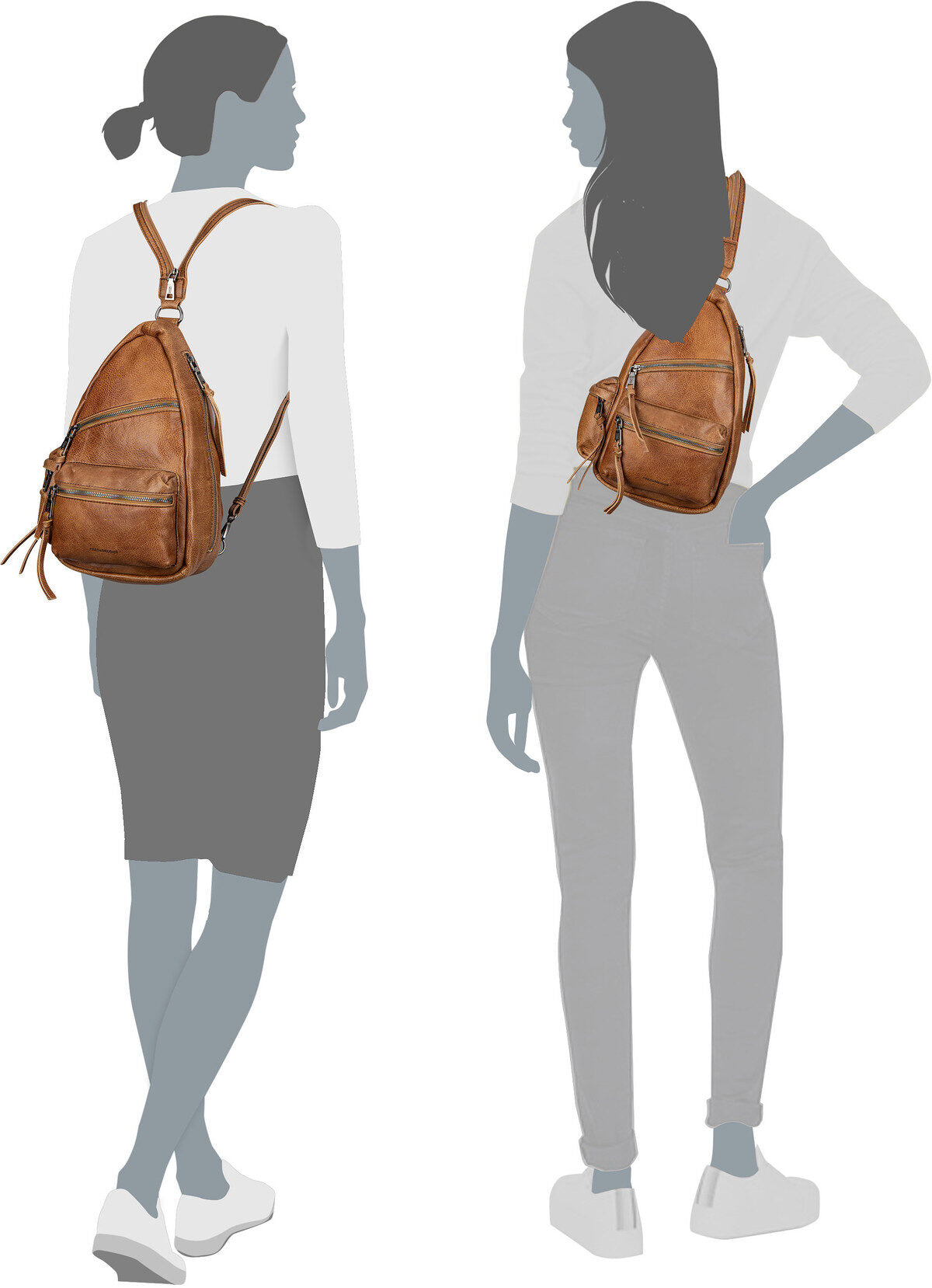 Fredsbruder My Old Frend 3687n Caramel Backpack – Silhouette View