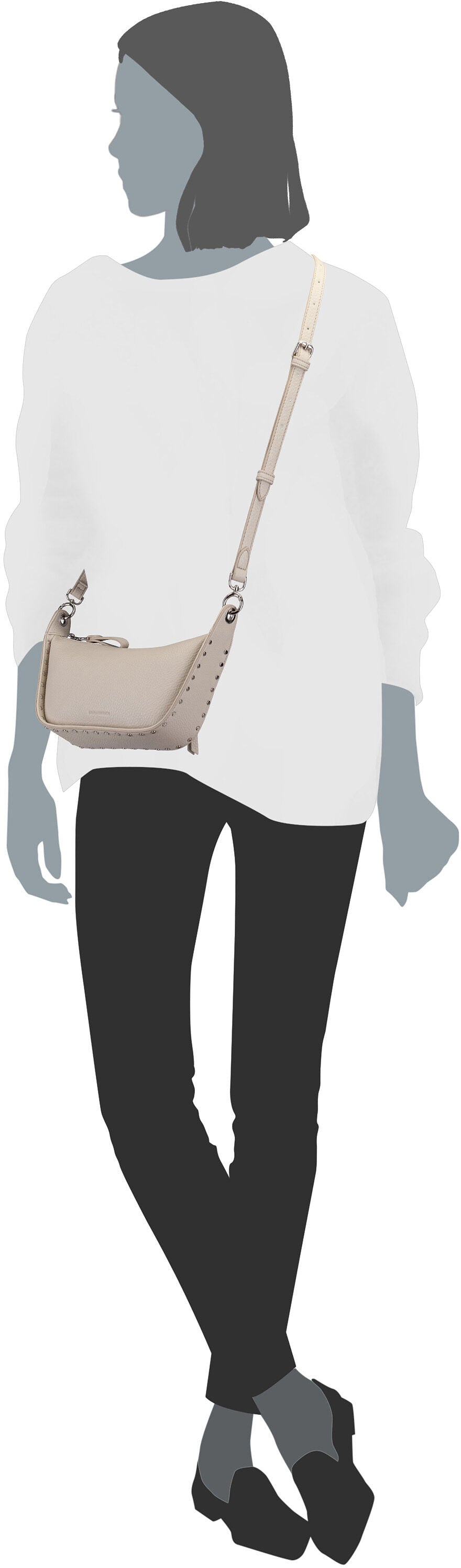 Fredsbruder Feel Wild 3776 Stone Sac à bandoulière – Vue Silhouette