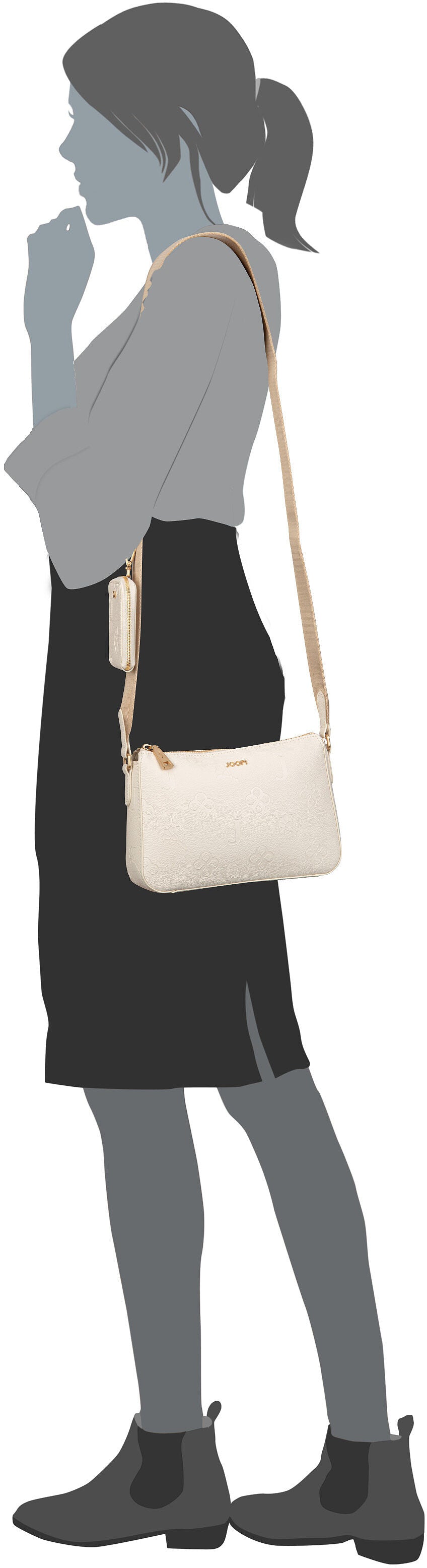 Joop Decoro Edition Jasmina SHZ Pure White Bolso bandolera – Vista Silueta