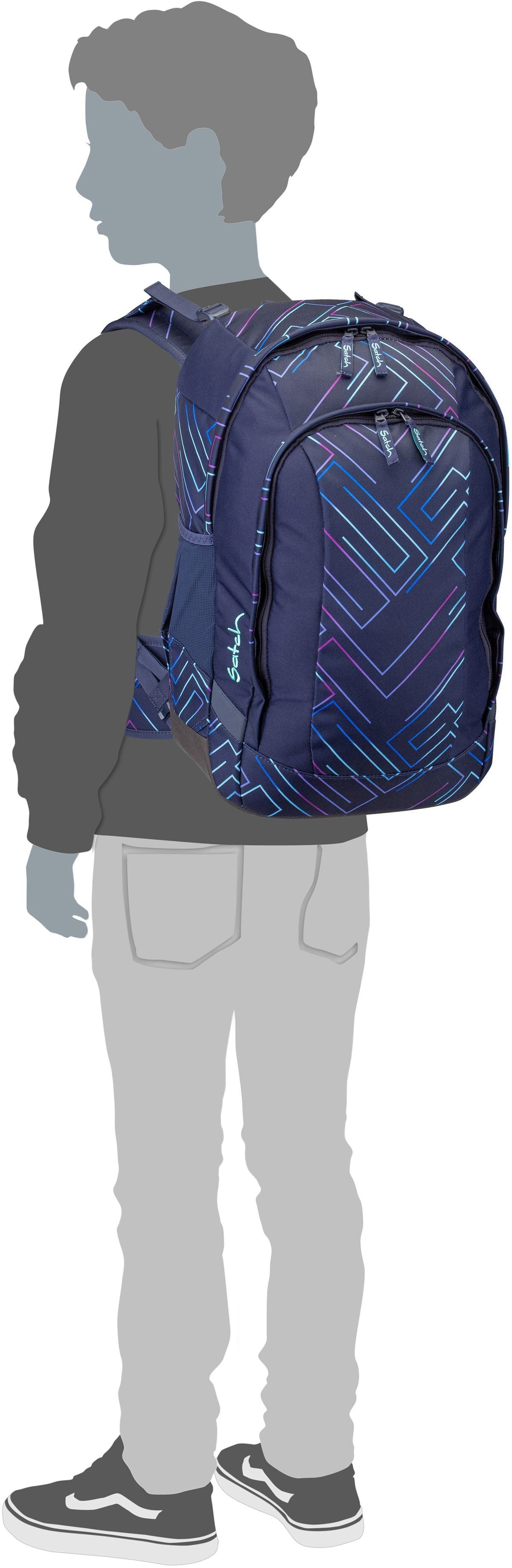 satch satch Air Purple Laser School Bag – Silhouette View