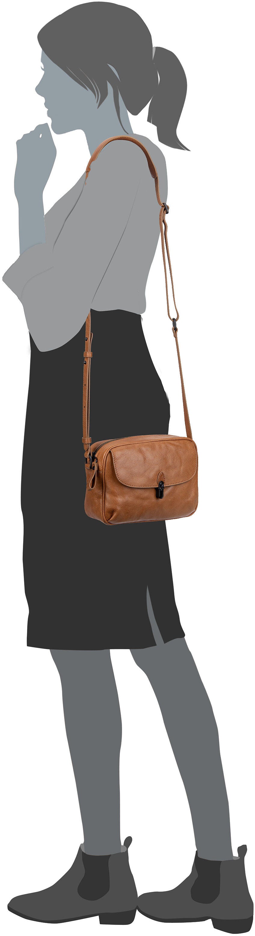 aunts & uncles Mrs. Mint Vintage Khaki Borsa a tracolla – Vista Silhouette