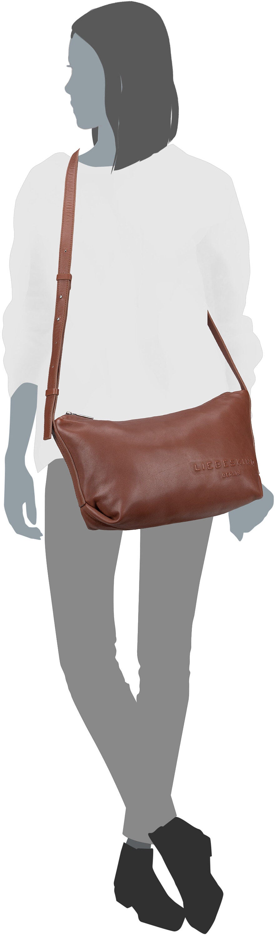 Liebeskind Berlin Elvira CB M Sheep Natural Russet Bolso bandolera – Vista Silueta