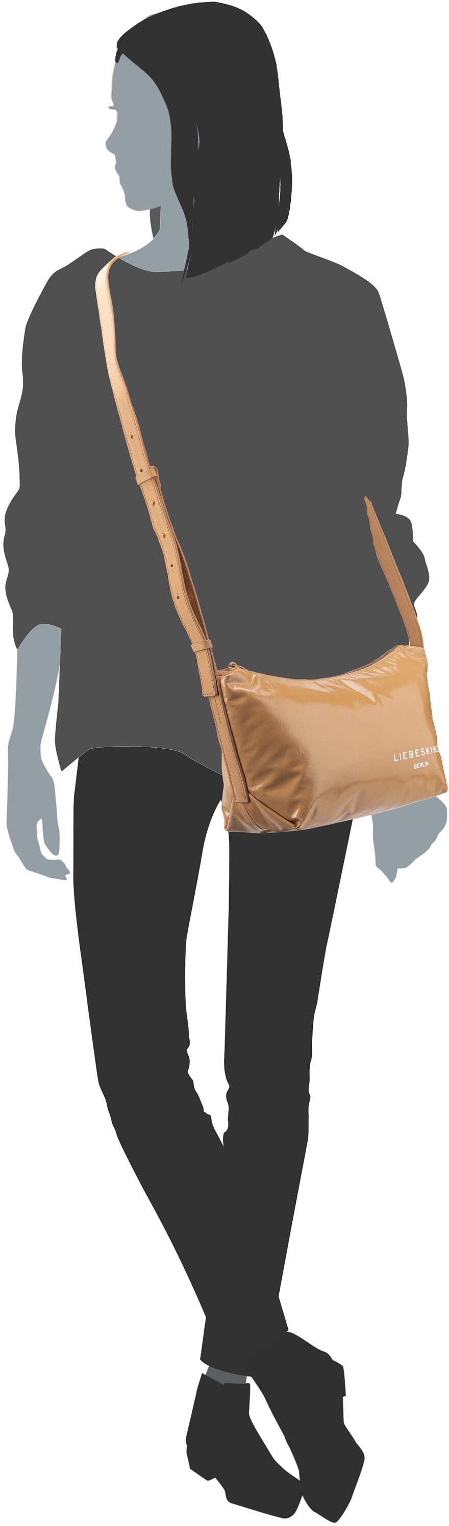 Liebeskind Berlin Elvira CB M Rain True Red Bolso bandolera – Vista Silueta