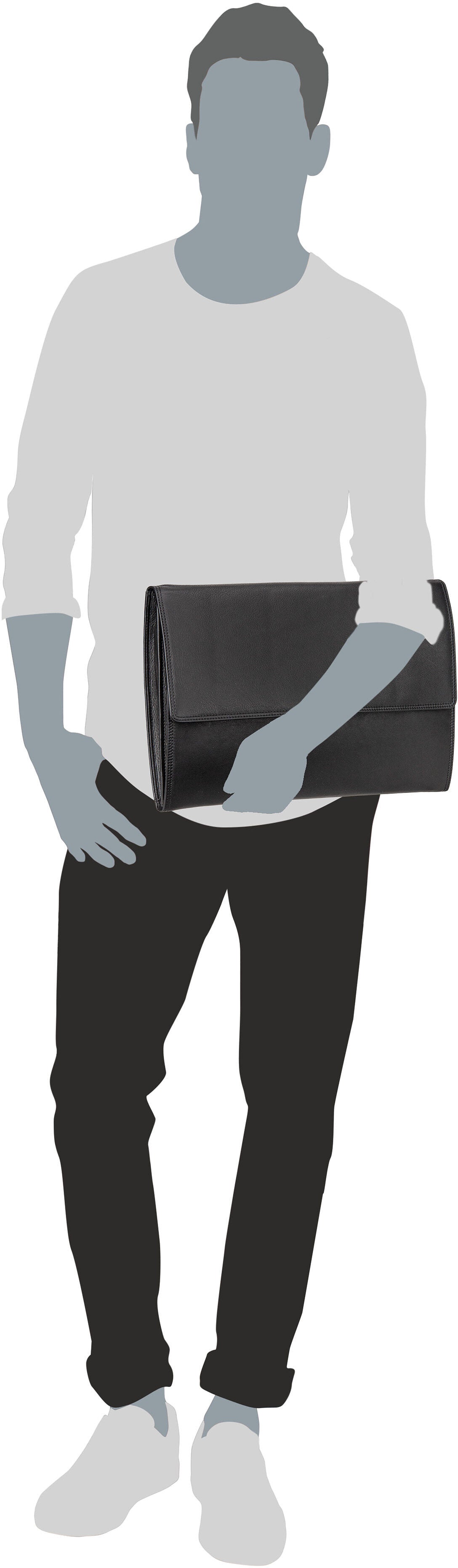 Braun Büffel GOLF 3.0 Portfolio 90614 Schwarz Carpeta de documentos – Vista Silueta
