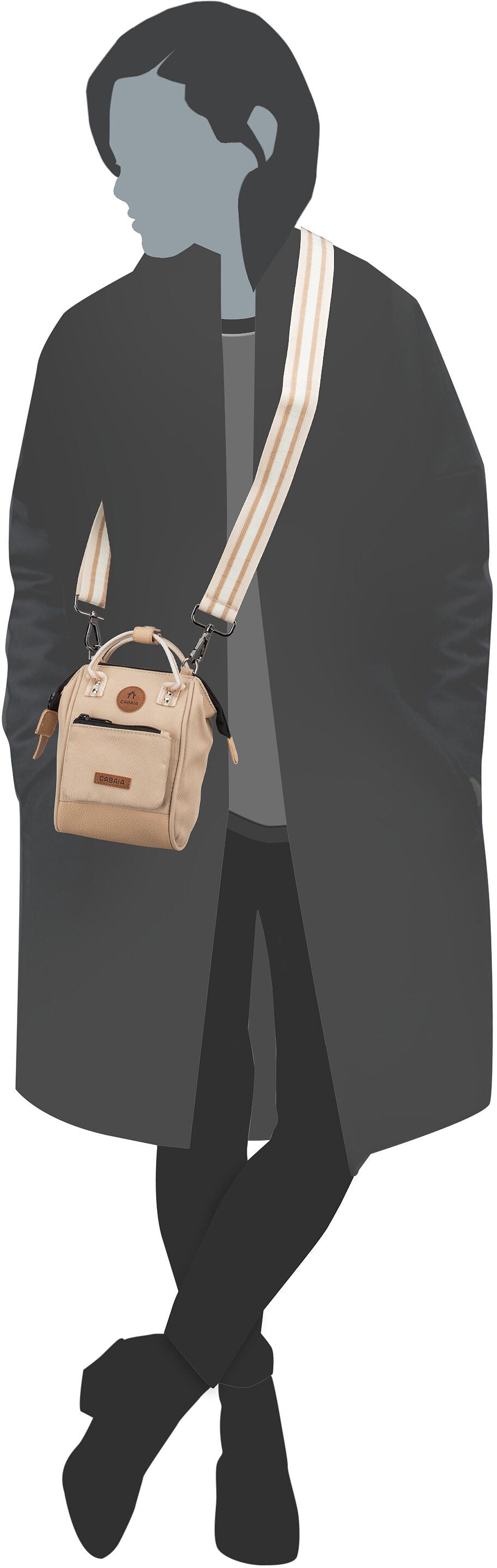 Cabaia Nano Bag Recycled Oxford Amiens Crossbody Bag – Silhouette View