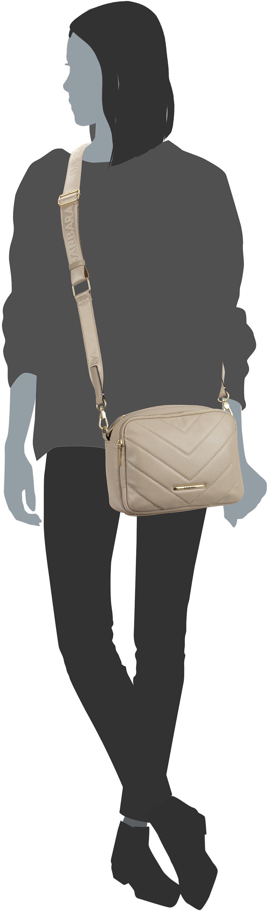 travelite Barbara Cozy CB Schwarz Crossbody Bag – Silhouette View
