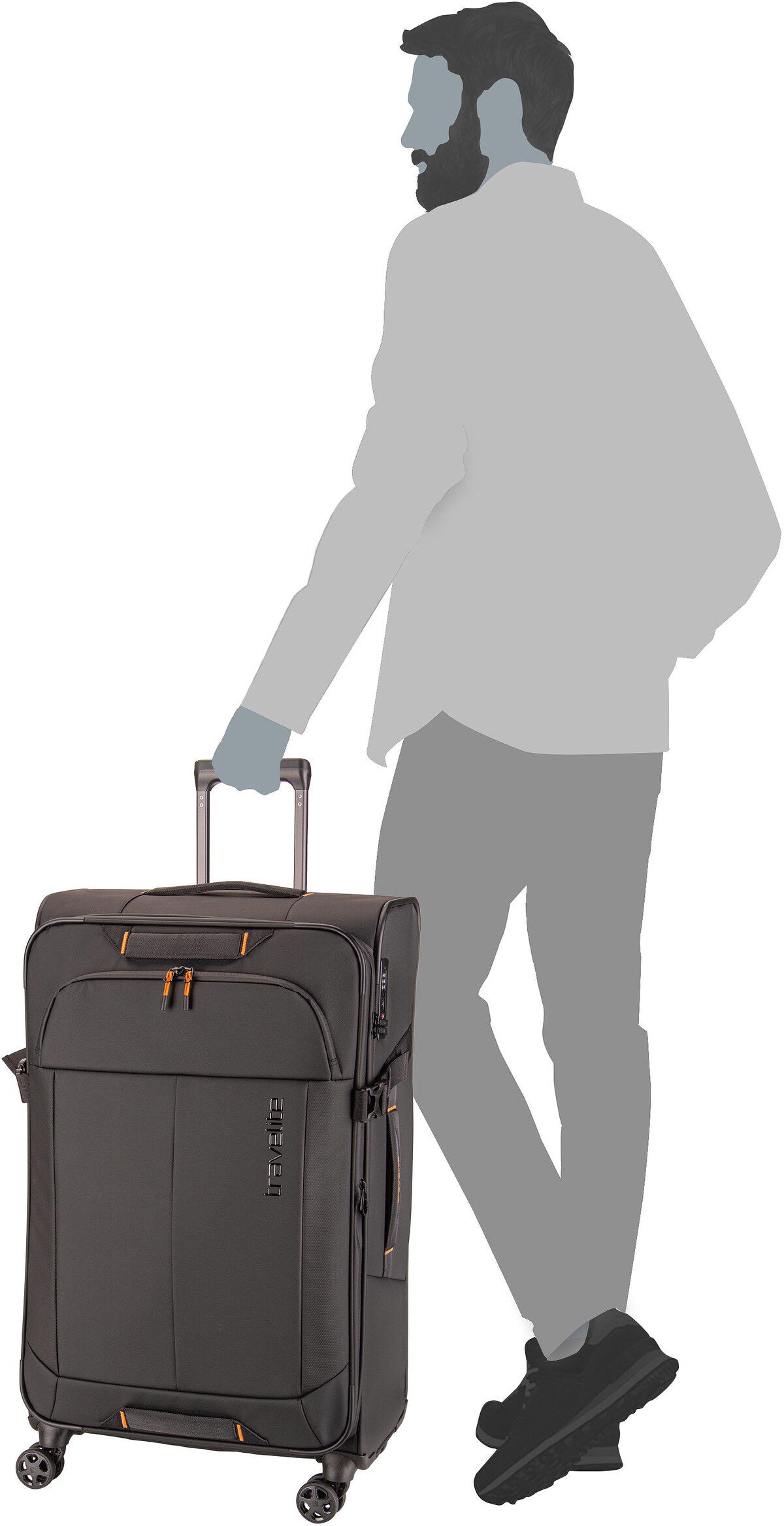 travelite Briize 4W Trolley L Exp Khaki Koffer – Silhouetweergave