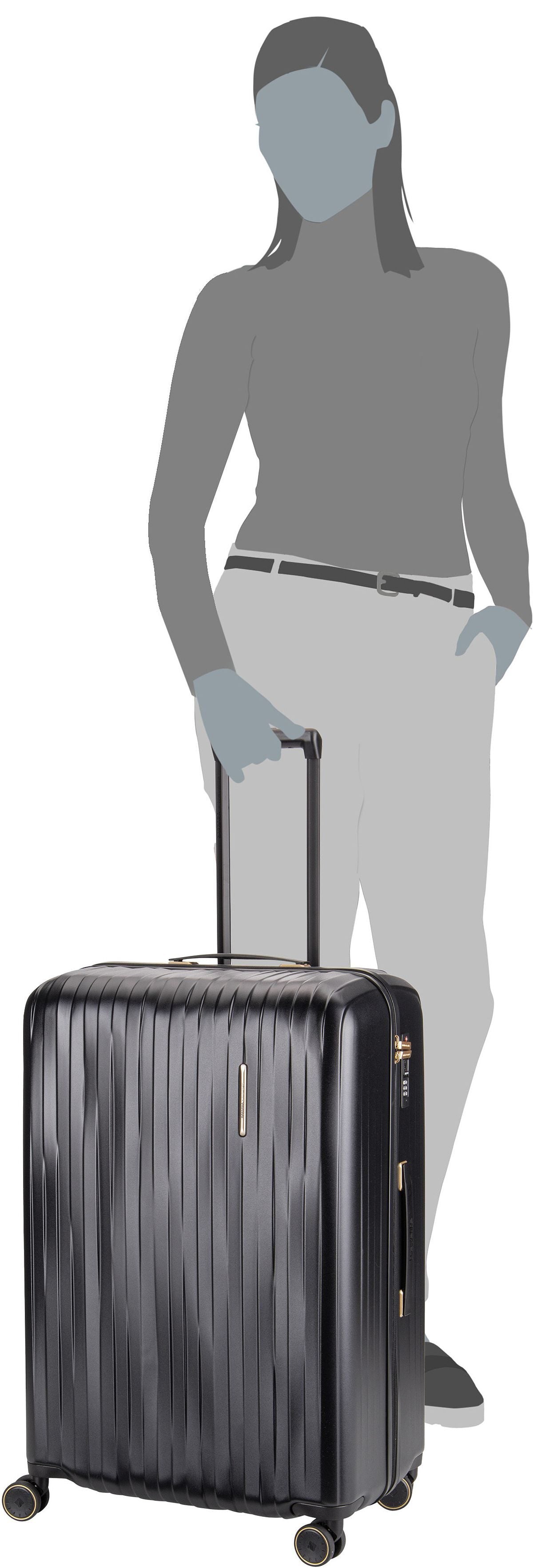travelite Barbara Novelty 4W Trolley L Black Suitcase – Silhouette View