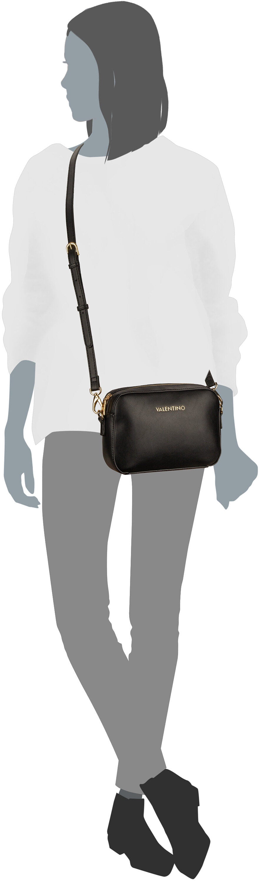 Valentino Faith RE L15 Taupe Sac à bandoulière – Vue Silhouette