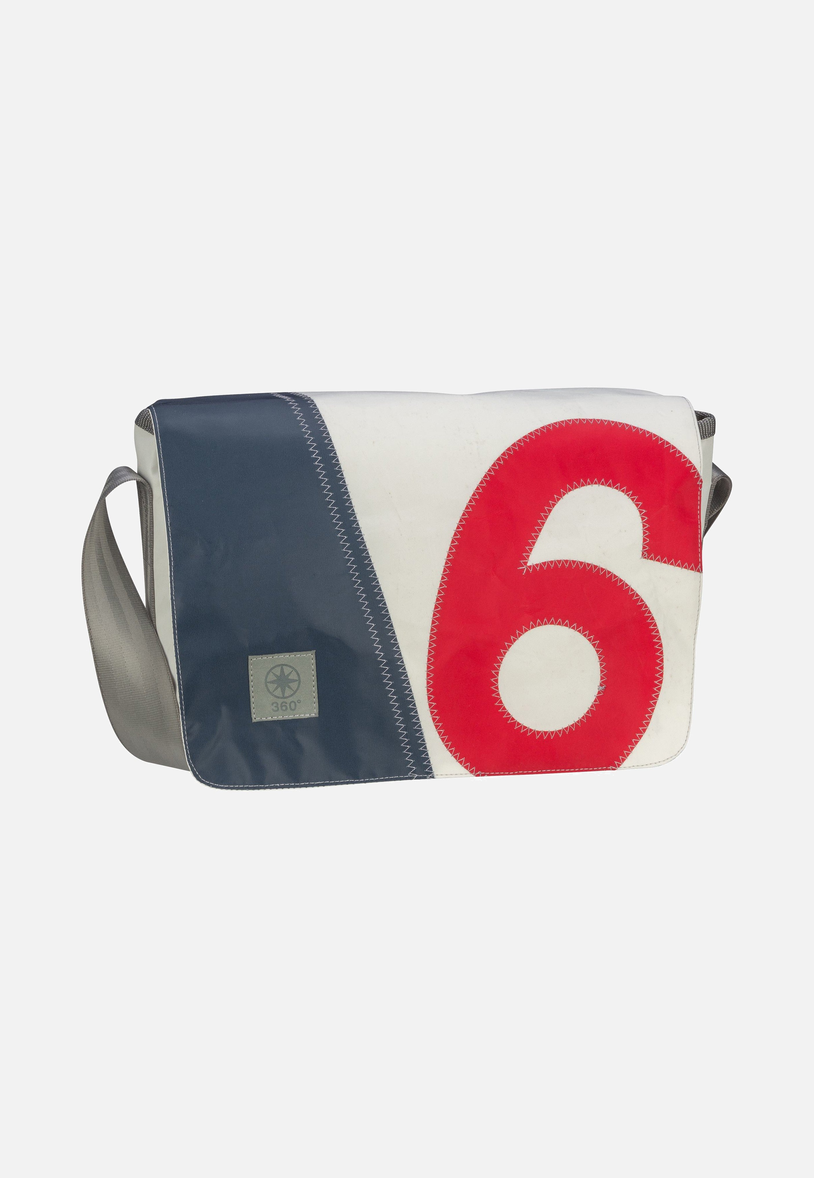 360Grad - Barkasse Mini Weiß/Blau mit roter Zahl - Messenger Bag | Neutral-Image