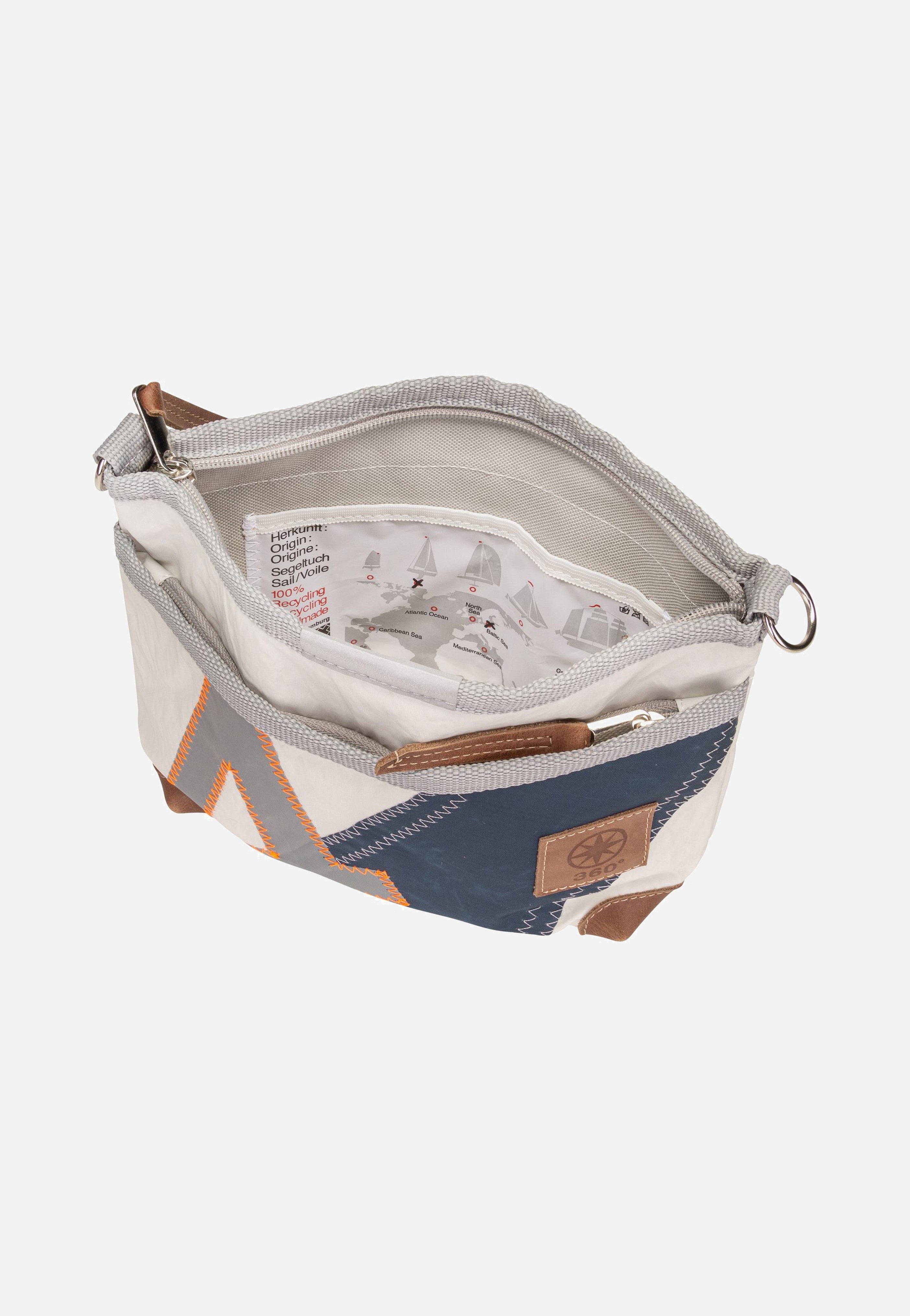 360Grad Deern Lütt Weiß/Blau mit hellgrauer Zahl Pouch Bag