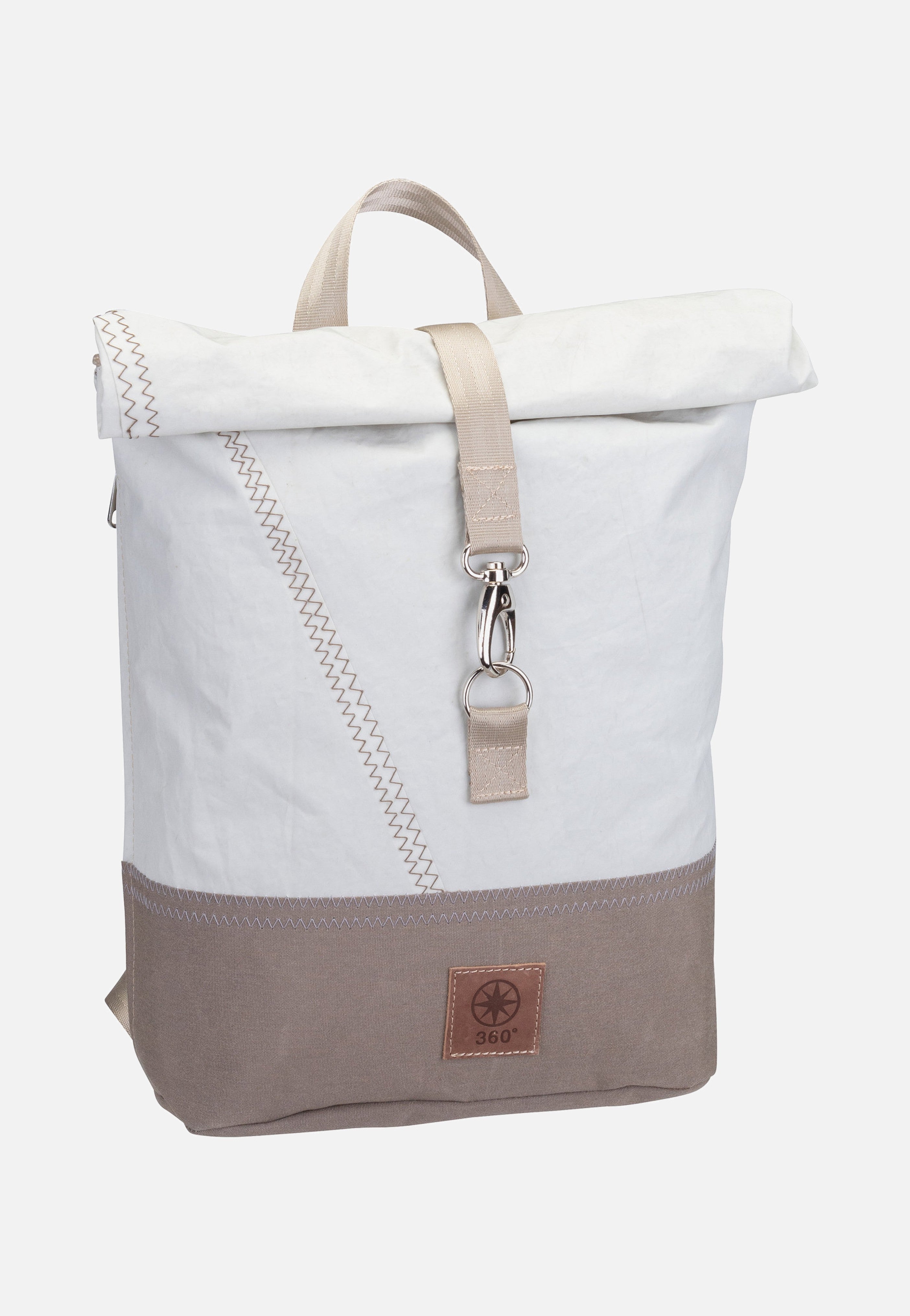 360Grad - Möwe Weiß/Balken Persenning Taupe - Backpack | Neutral-Image