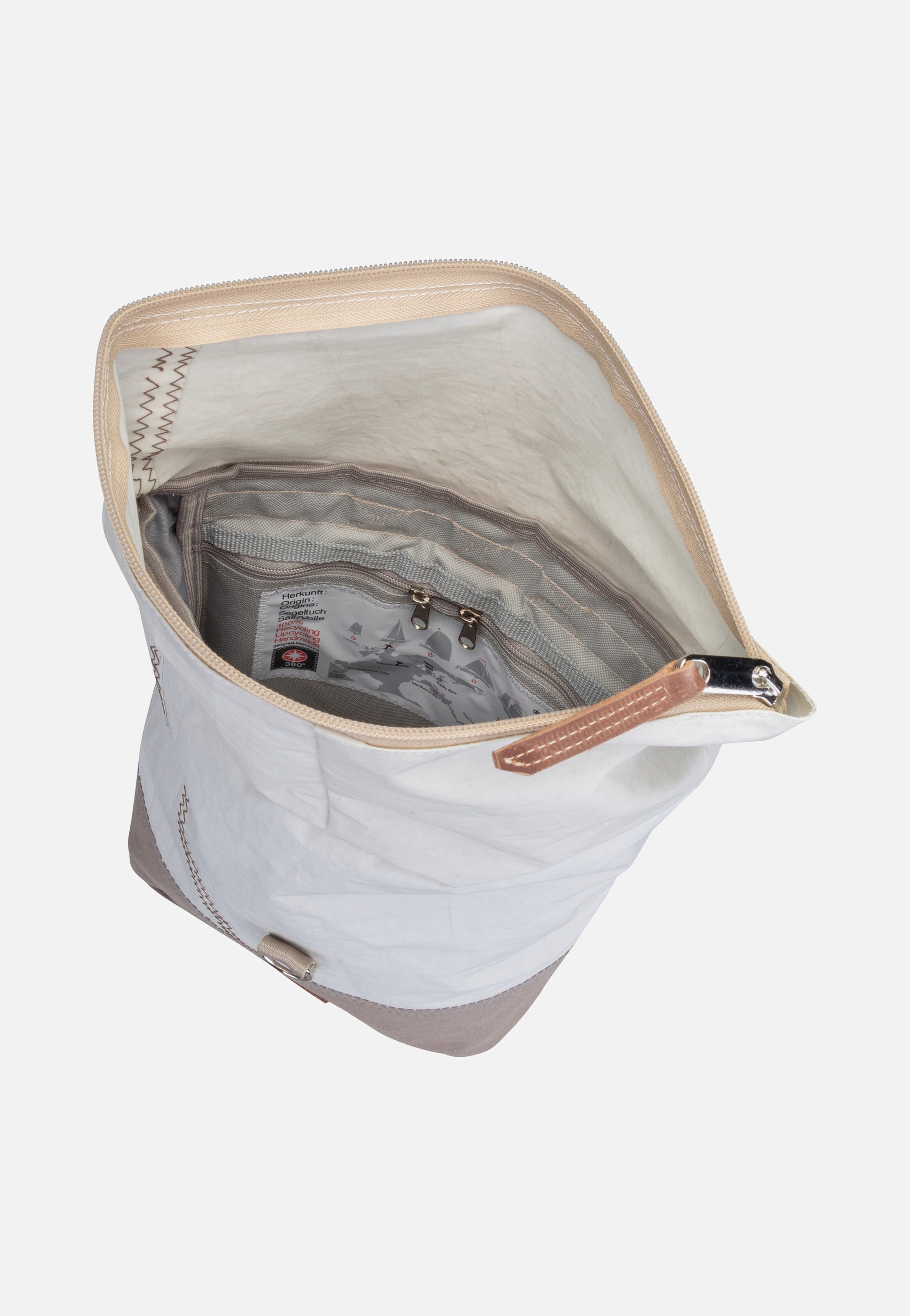 360Grad - Möwe Weiß/Balken Persenning Taupe - Backpack | Neutral-Image