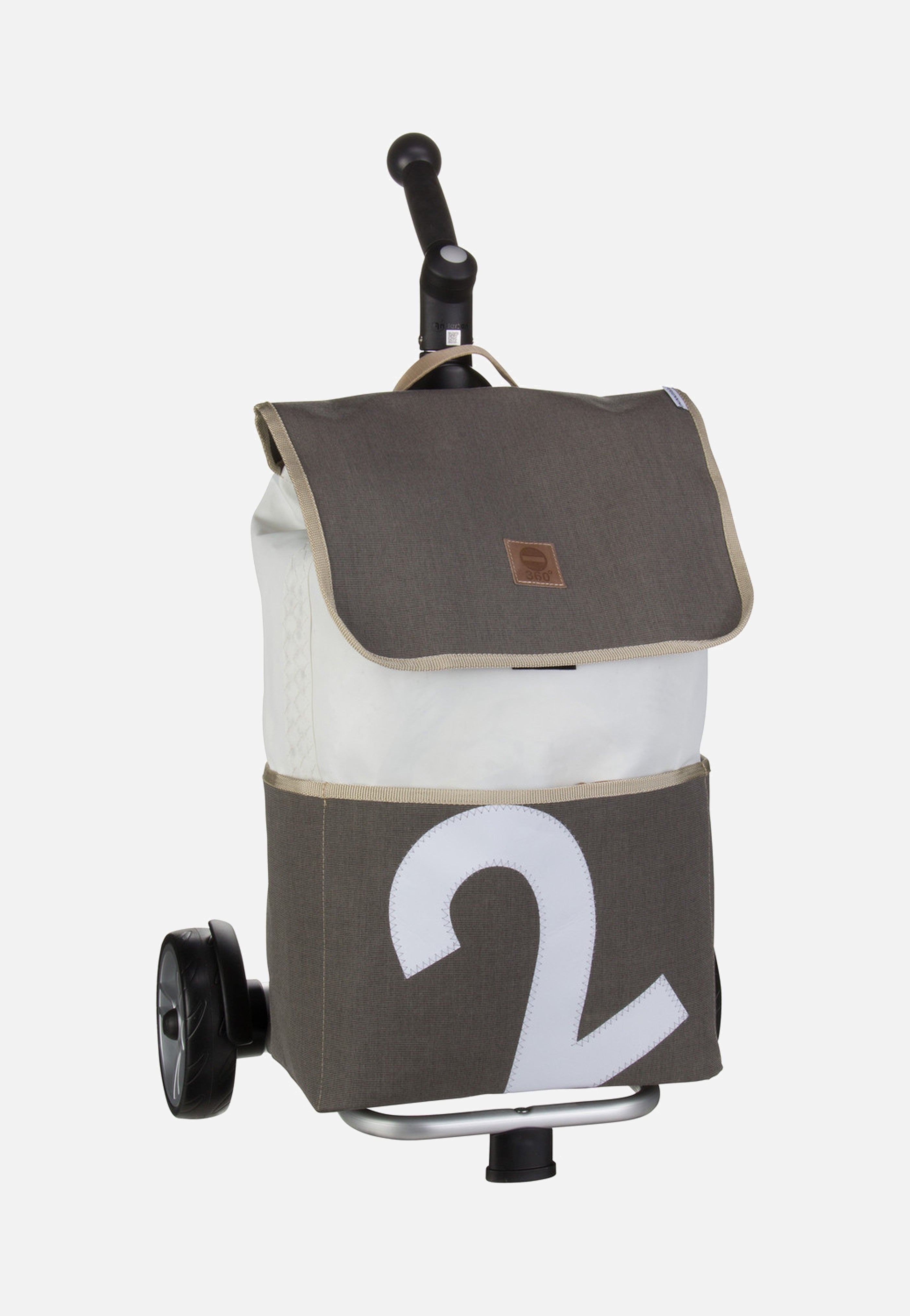 360Grad Mole Tweed Weiß Shopping Trolley