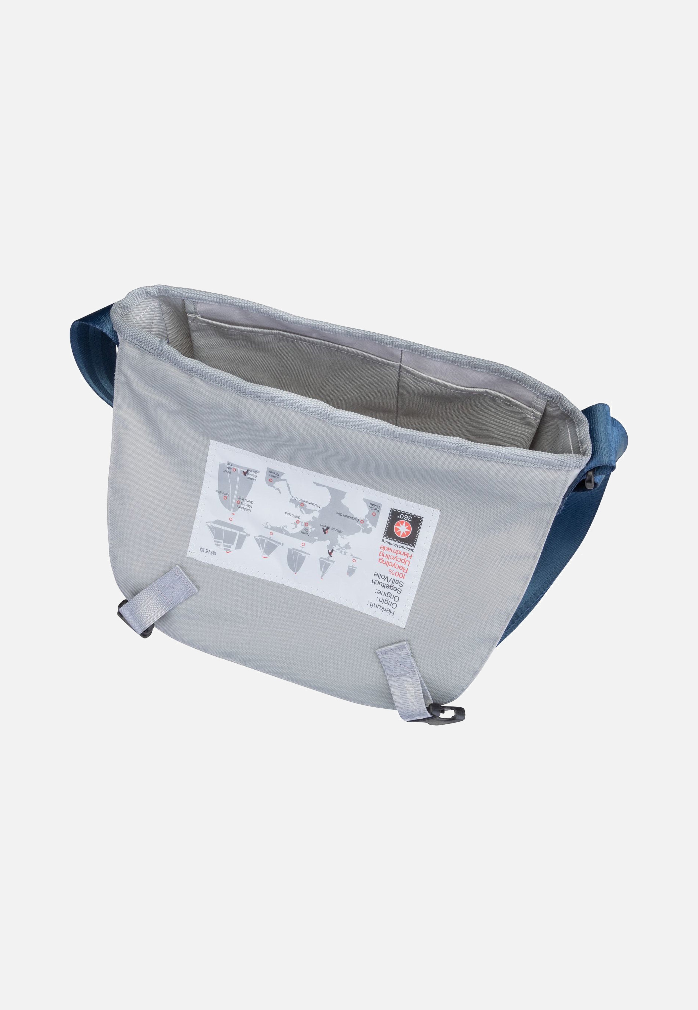 360Grad Törn Weiß/Streifen Blau/Zahl Grau Messenger Bag