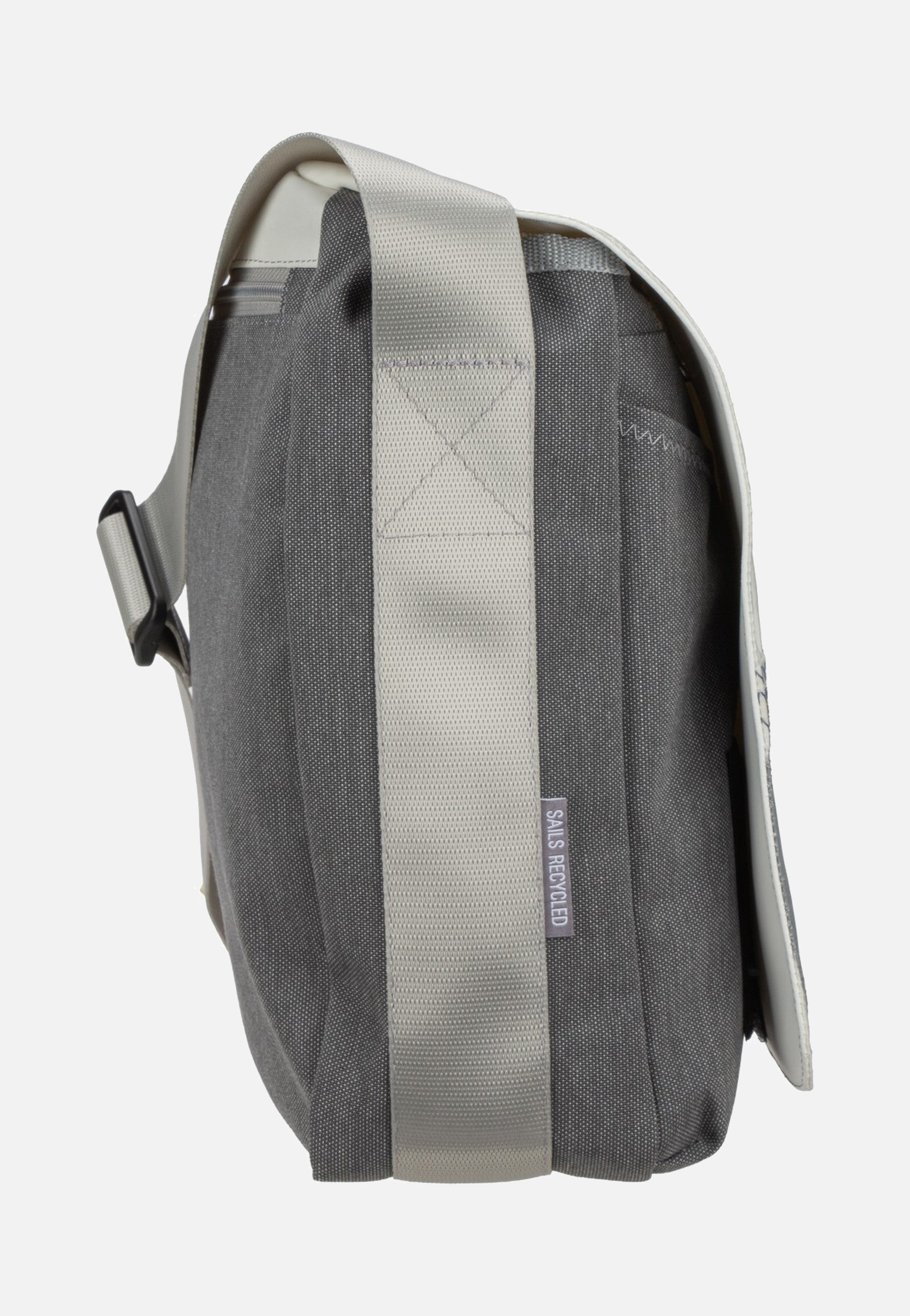 360Grad Barkasse Weiss/Petrol/Zahl Hellgrau Messenger Bag