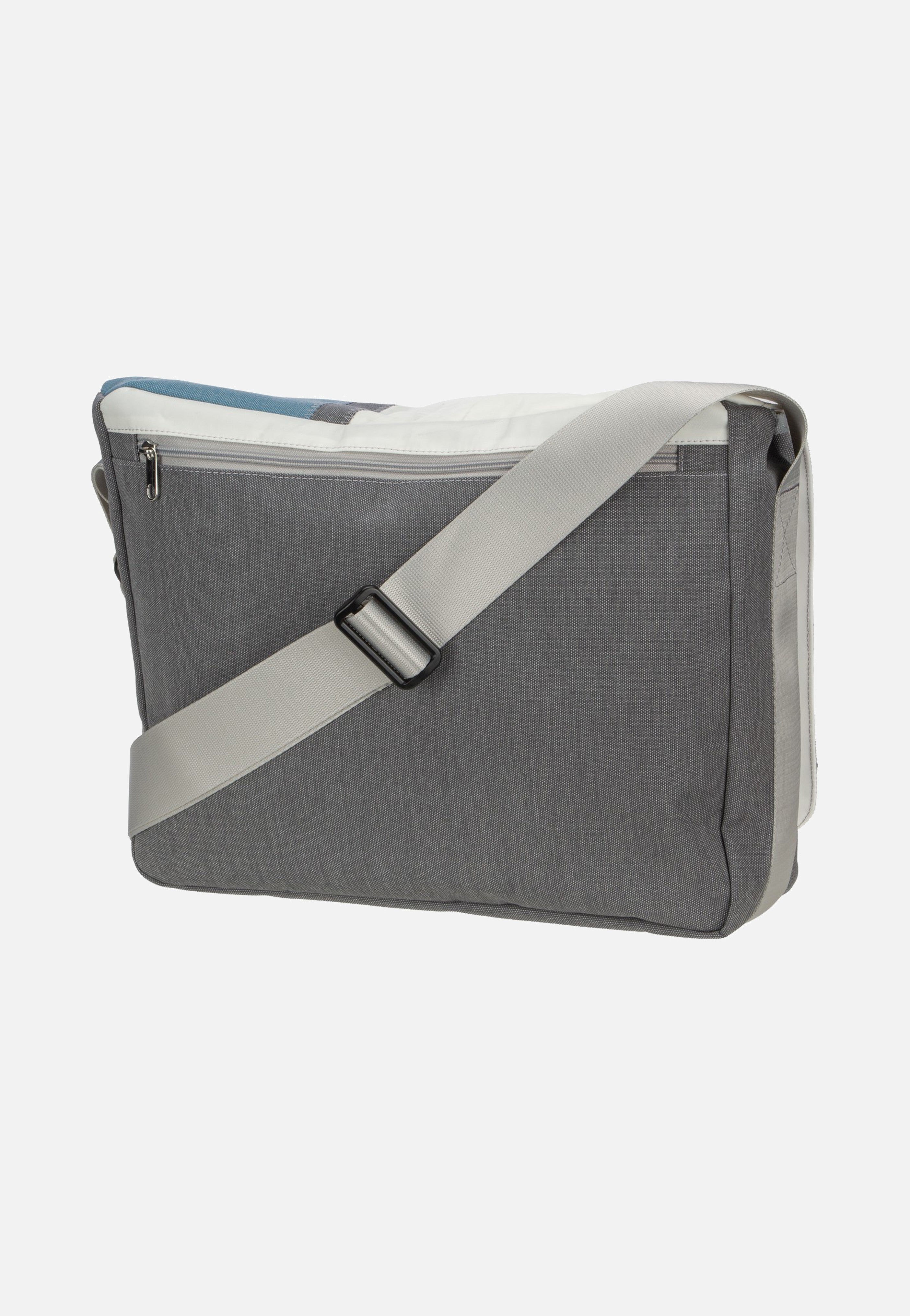360Grad Barkasse Weiss/Petrol/Zahl Hellgrau Messenger Bag