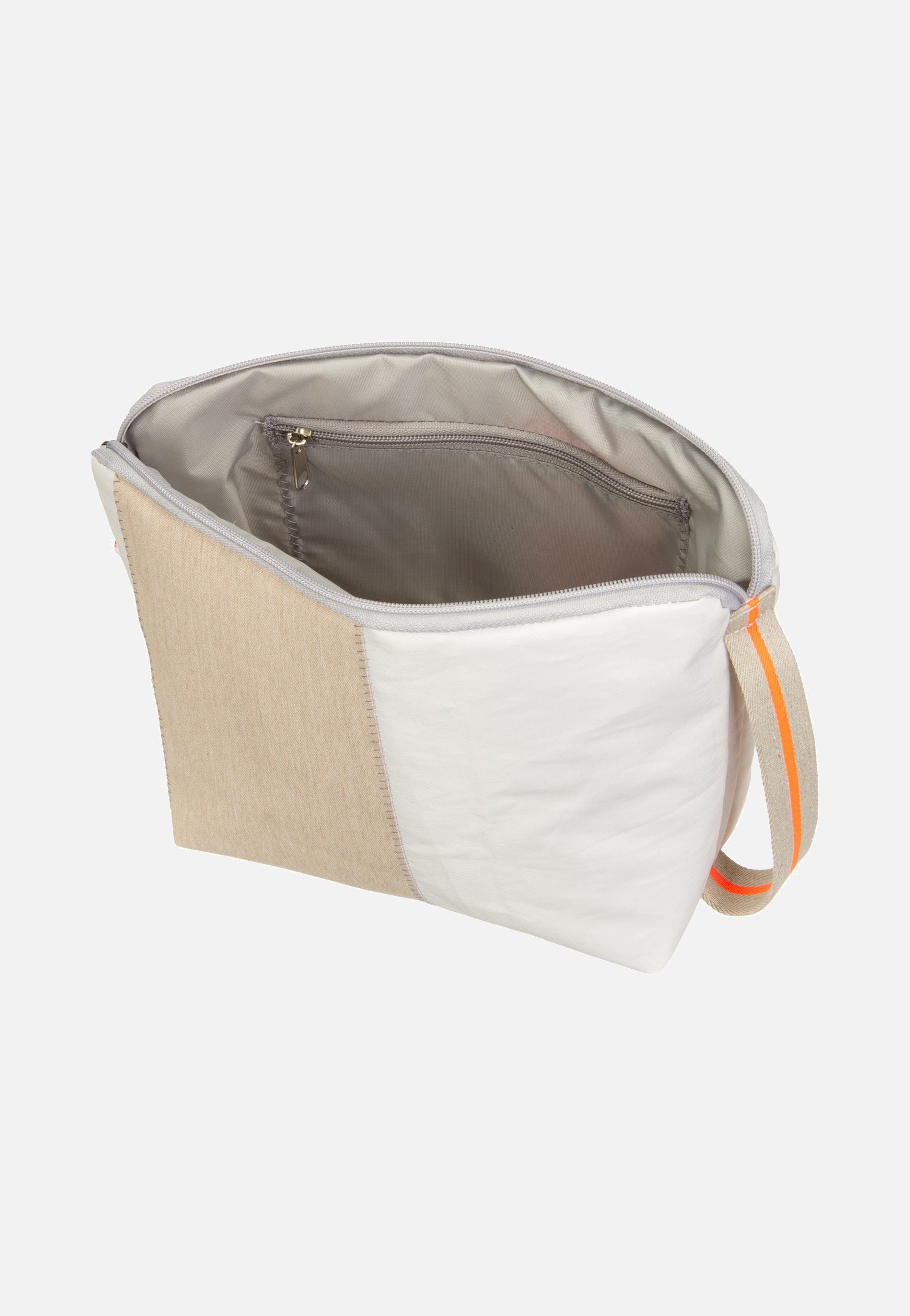 360Grad Brise Weiss/Sand/Zahl Orange Toiletry Bag