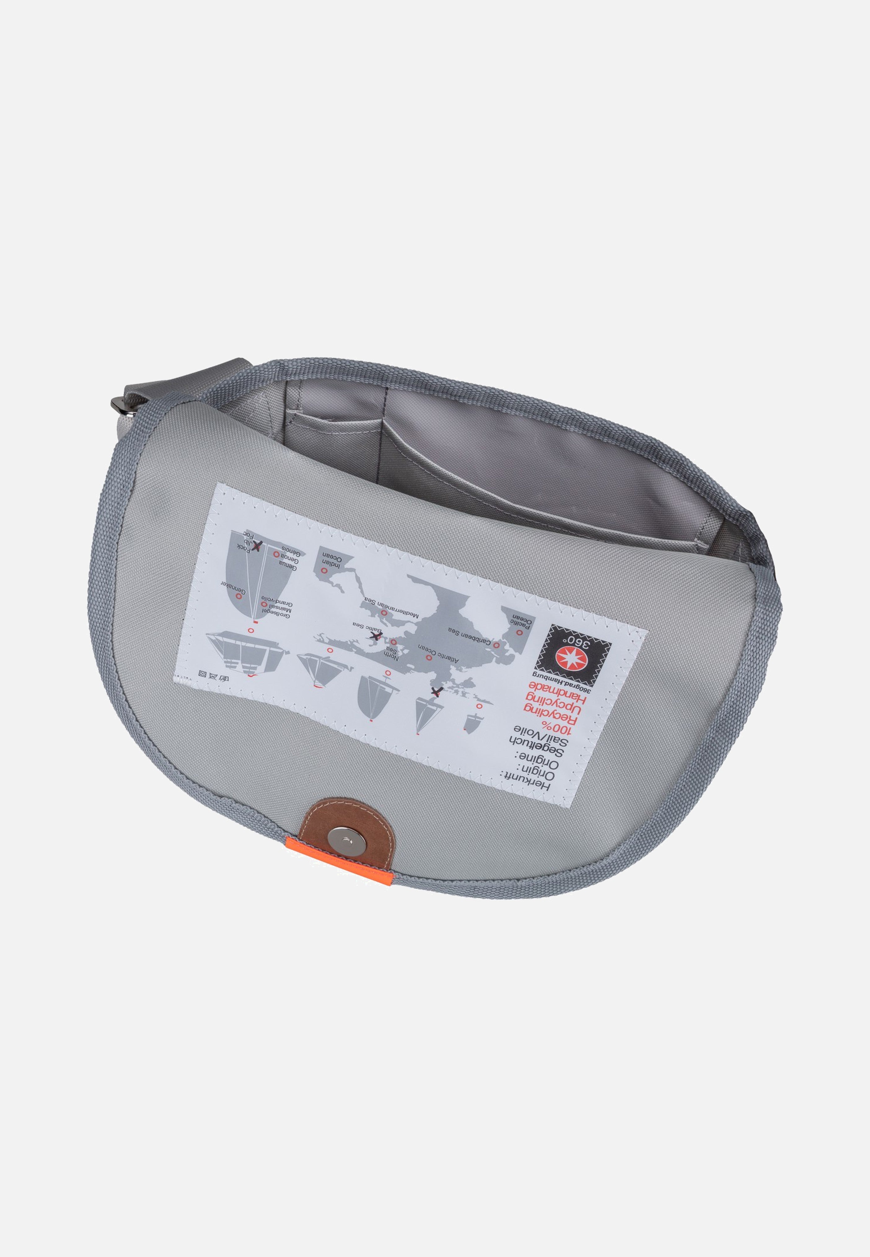 360Grad Perle Weiss/Sand/Zahl Orange Messenger Bag
