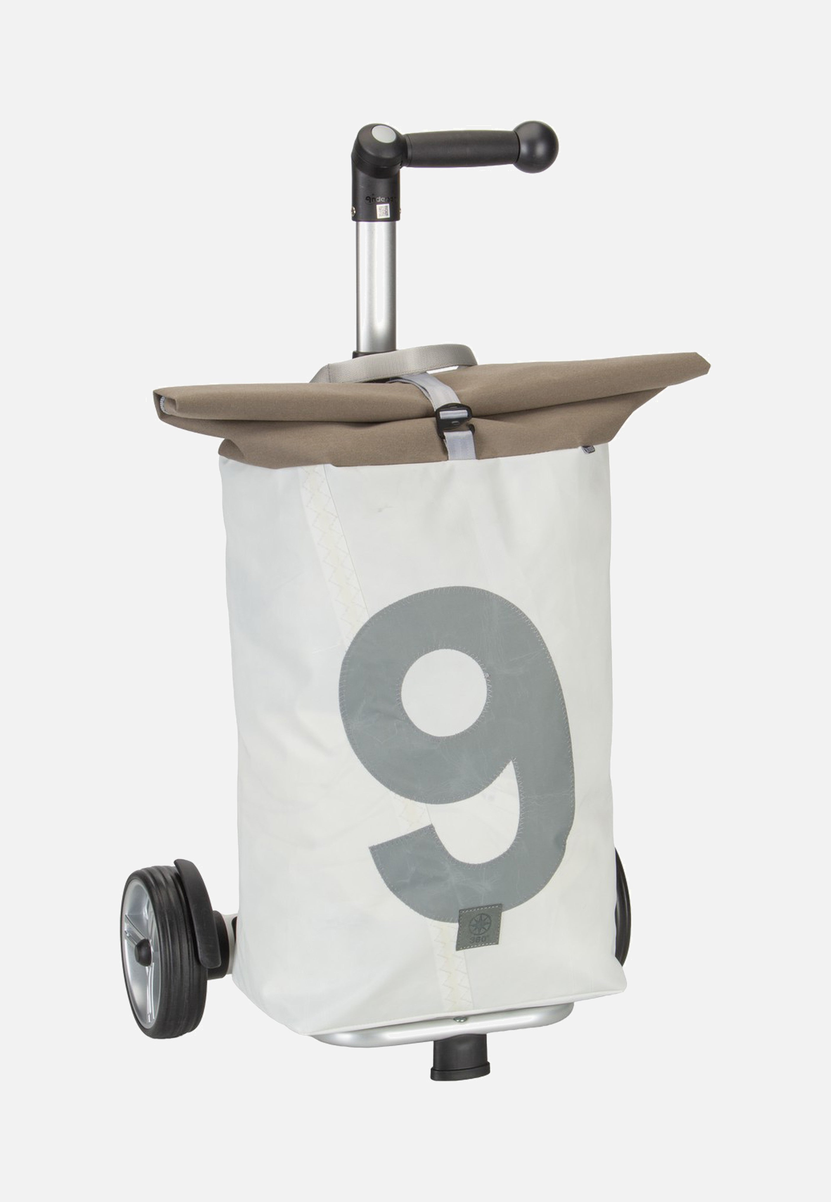 360Grad - Steg Weiss/Taupe/Zahl 9 Hellgrau - Shopping Trolley | Neutral-Image