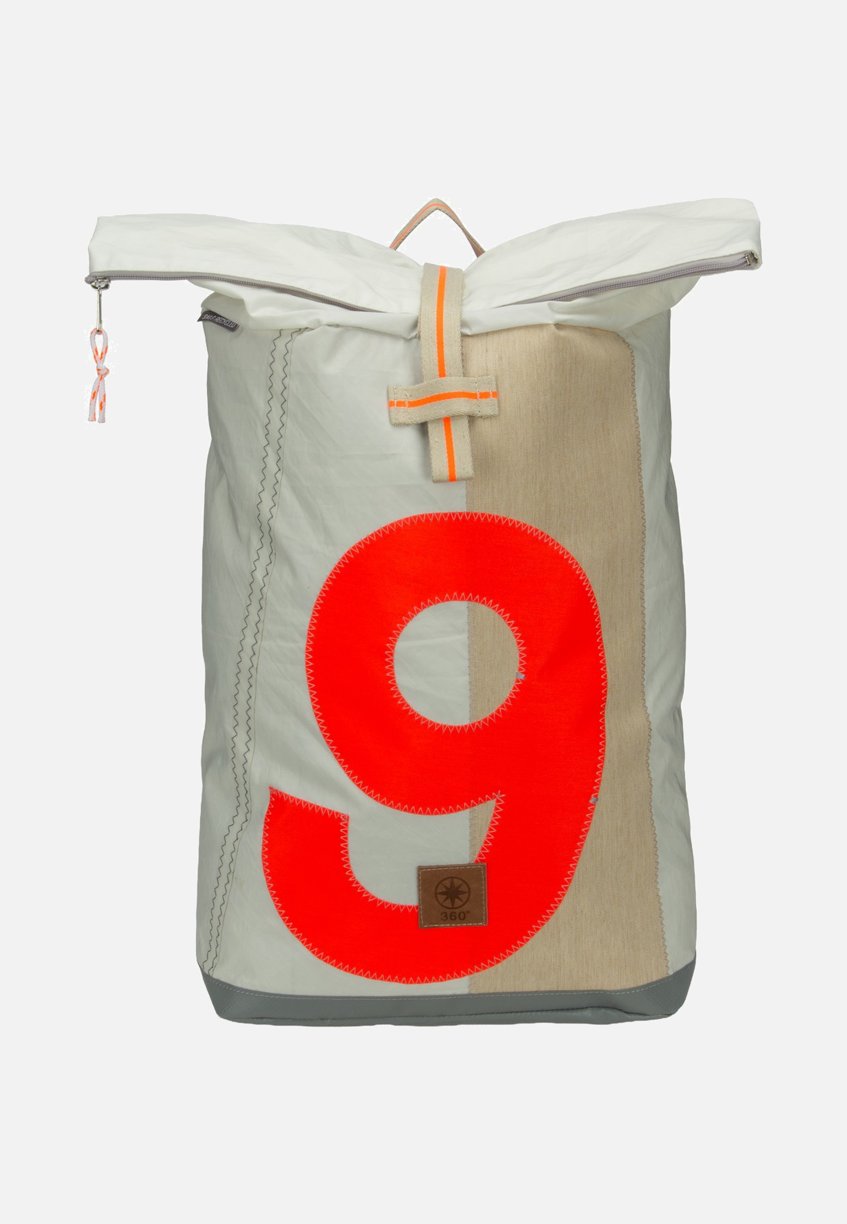 360Grad Tide XL Weiss/Sand/Zahl Orange Rolltop Backpack