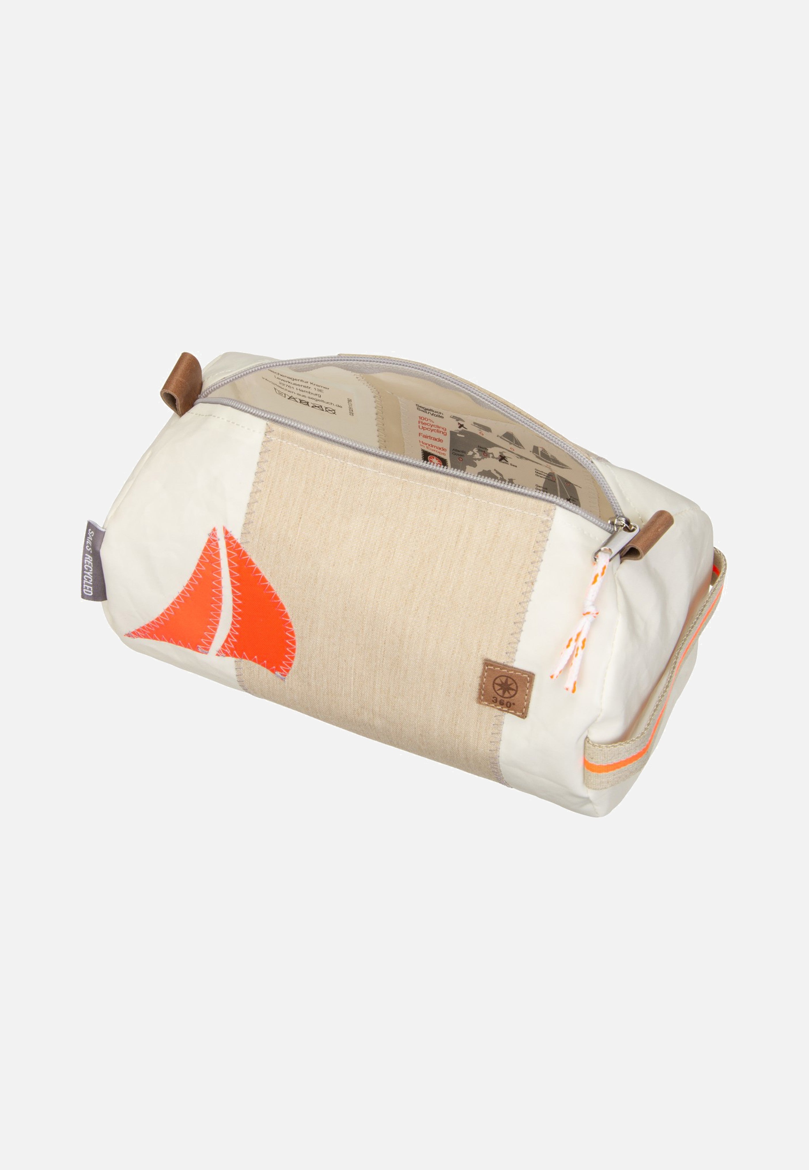 360Grad Tonne Weiß/Sand Segel Orange Toiletry Bag