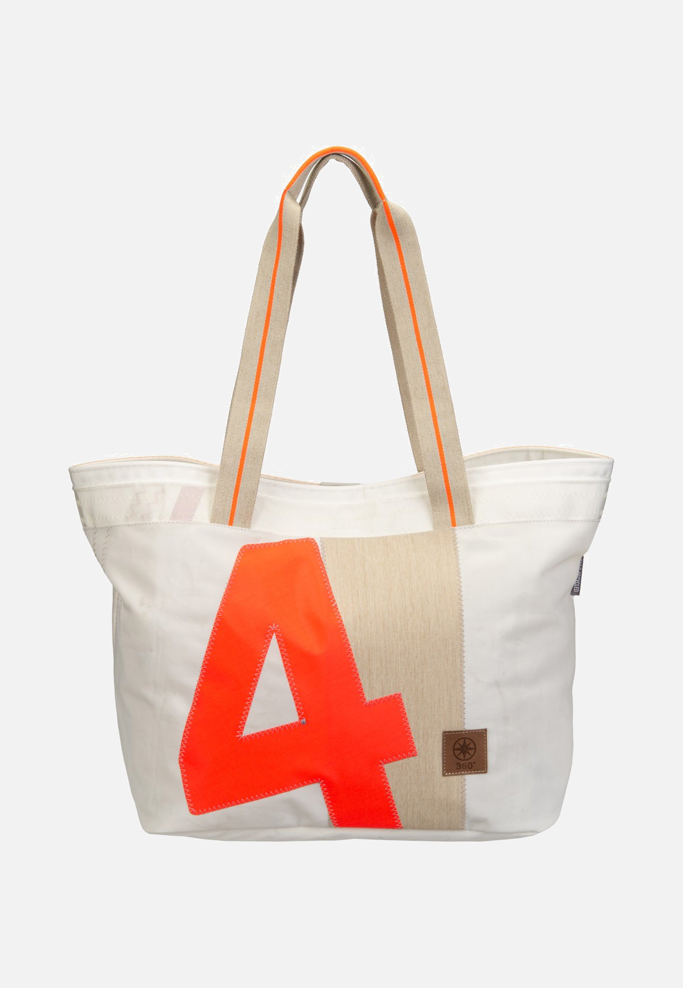 360Grad Watt Weiss/Sand/Zahl Orange Shopper