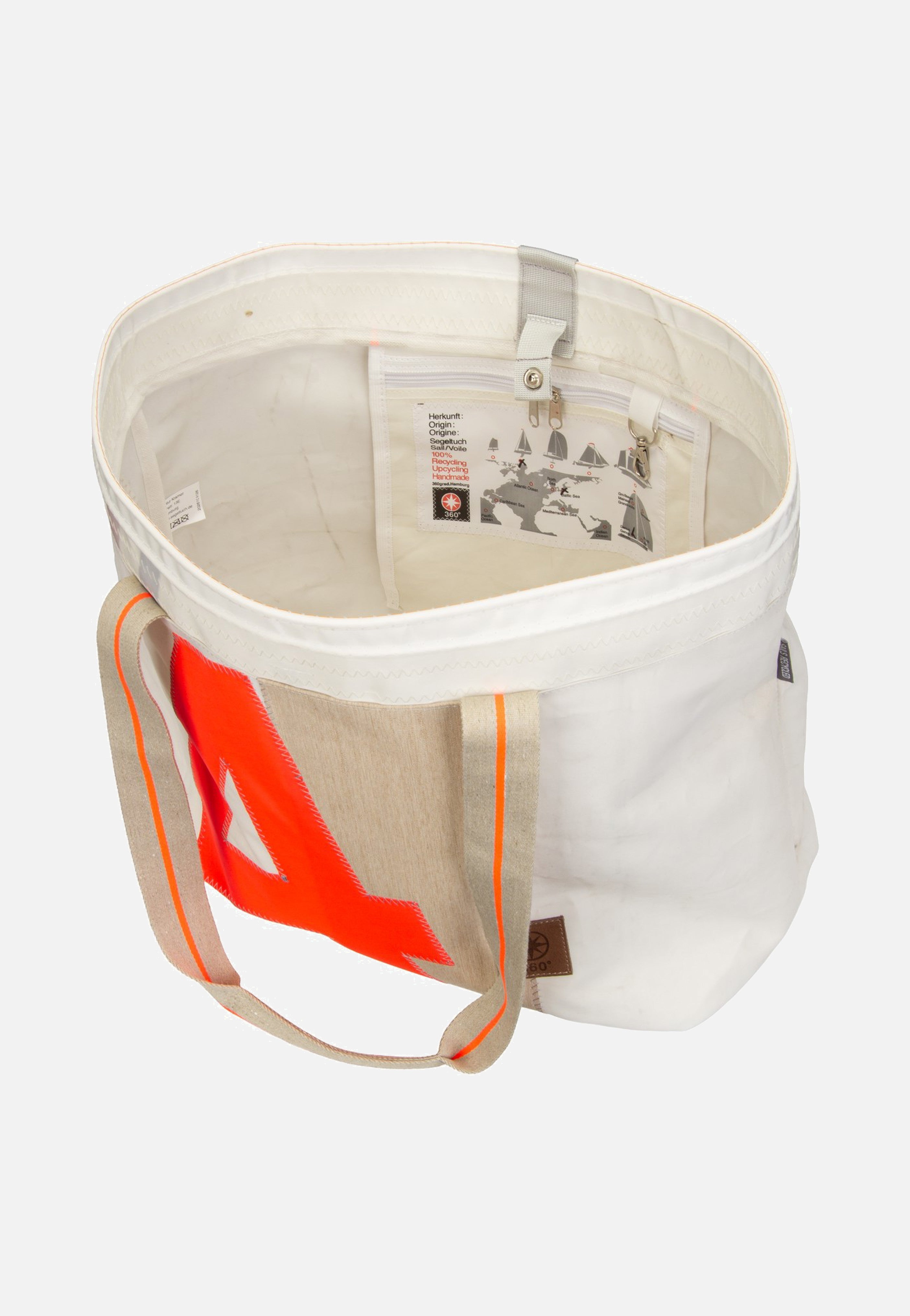 360Grad Watt Weiss/Sand/Zahl Orange Shopper