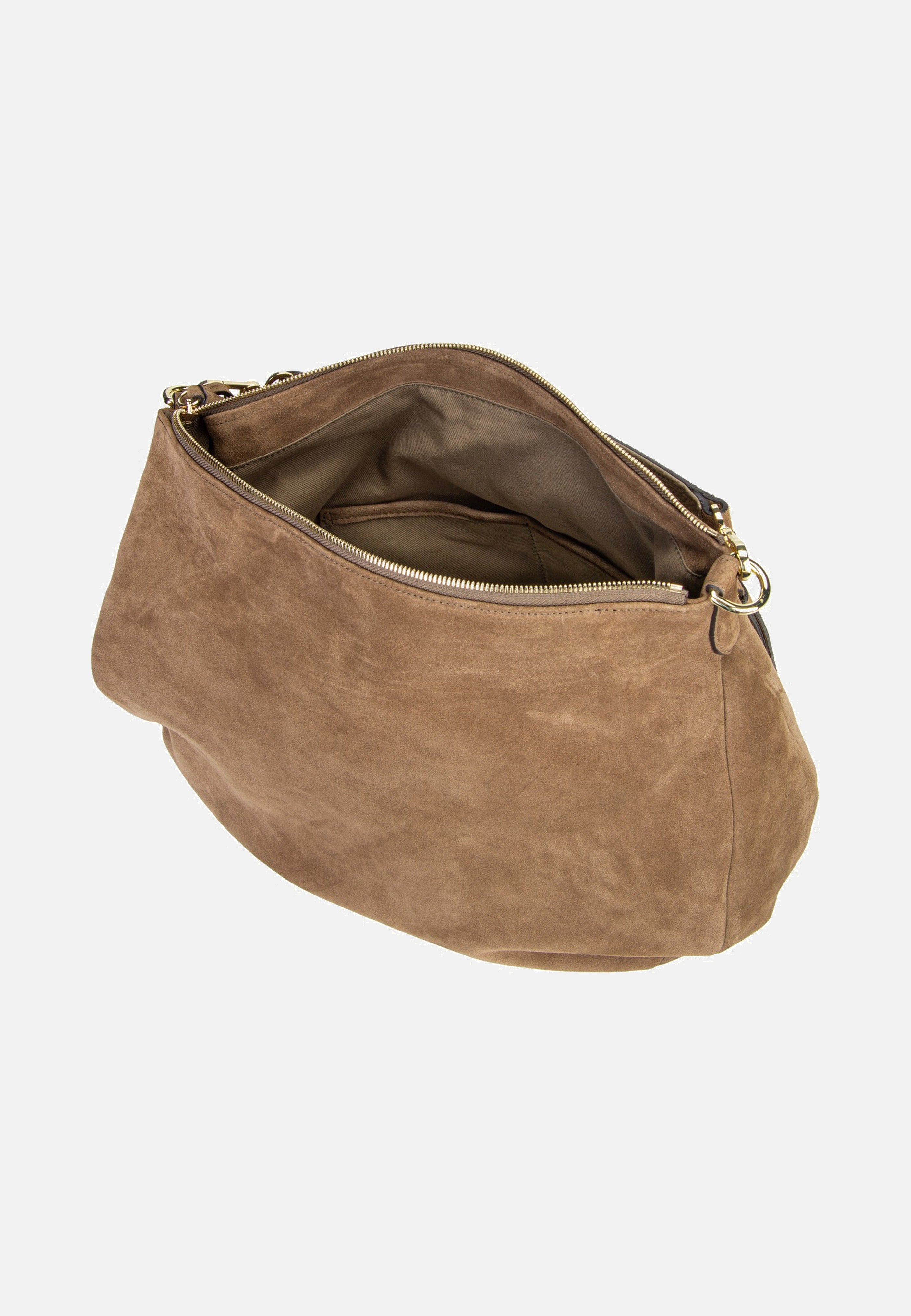 abro Juna Big Suede Khaki Hobo Bag