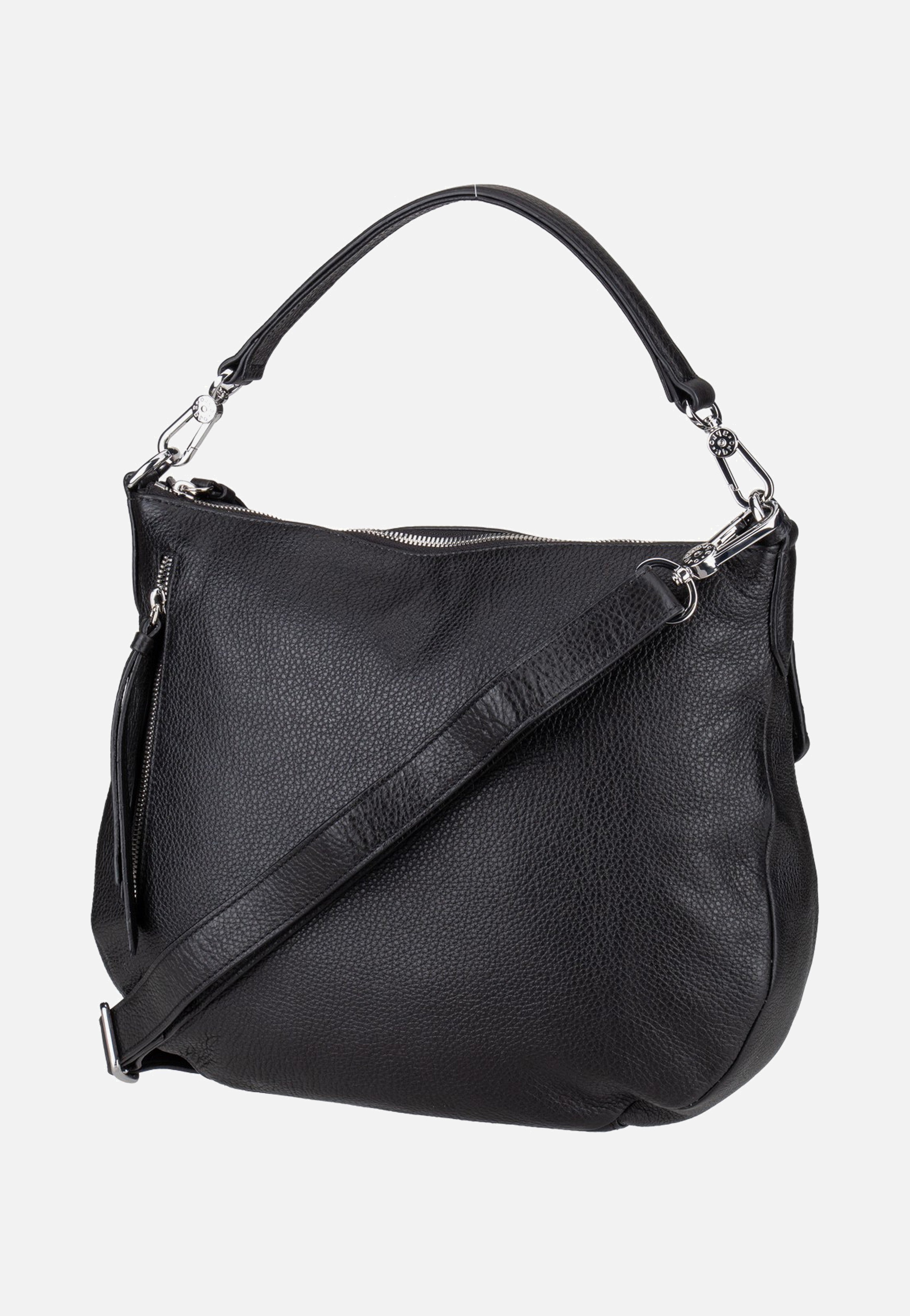 abro Juna Small Black/Nickel Hobo Bag