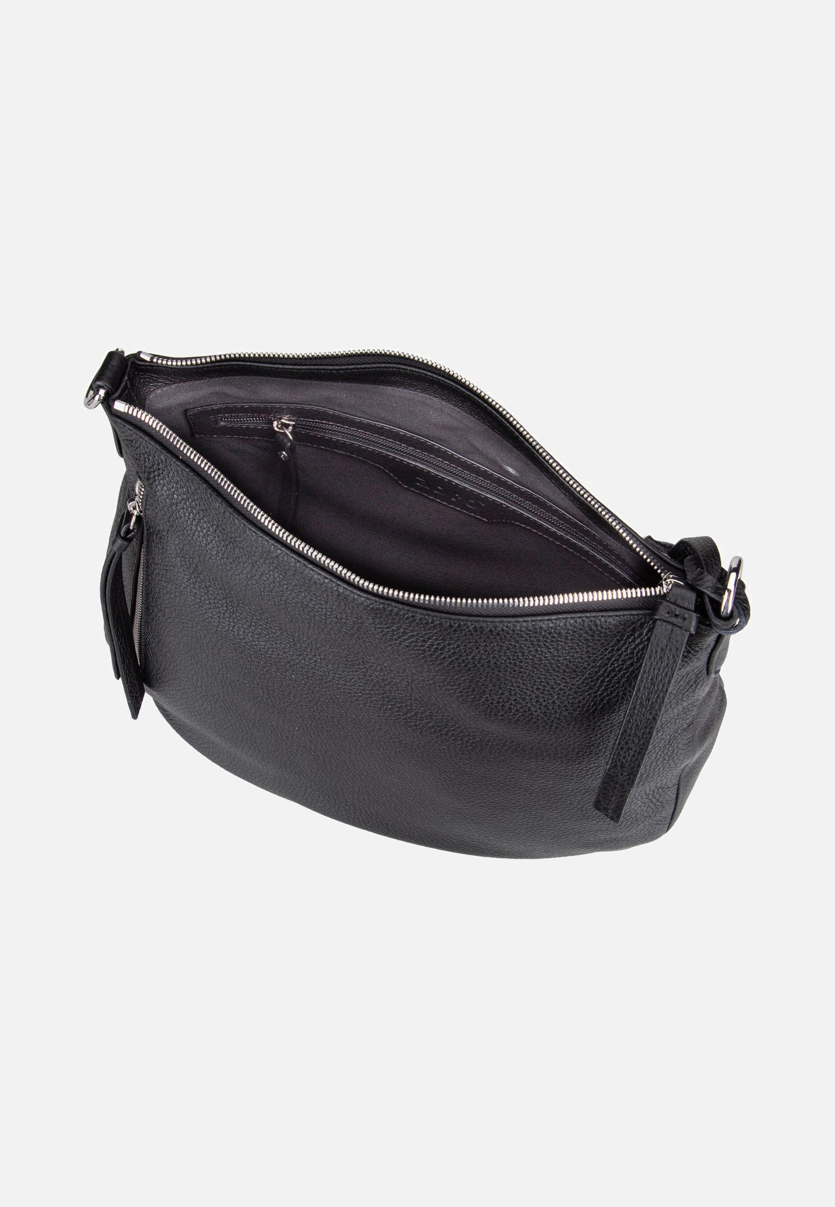 abro Juna Small Black/Nickel Hobo Bag