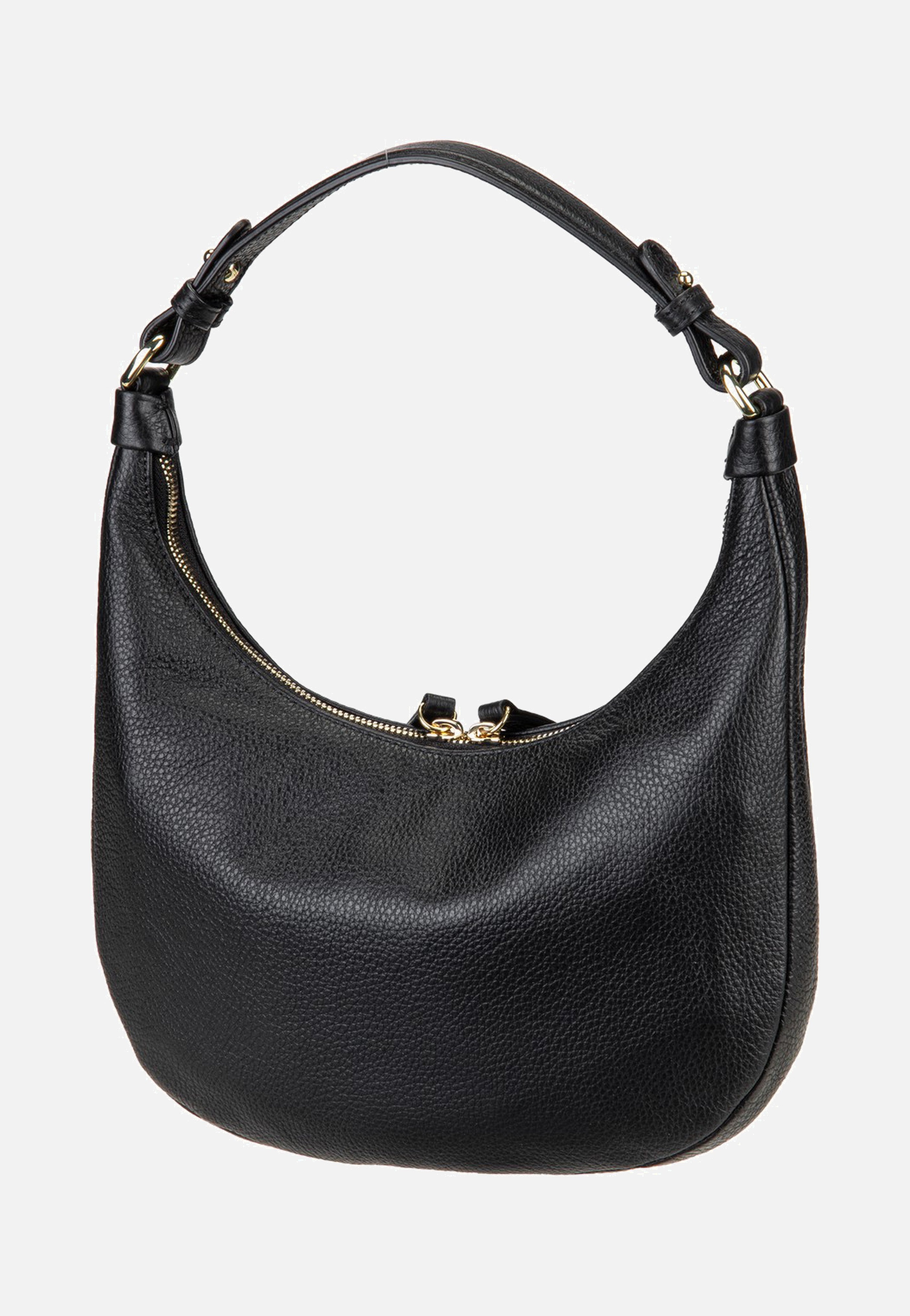 abro Nana Mini Black/Gold Hobo Bag