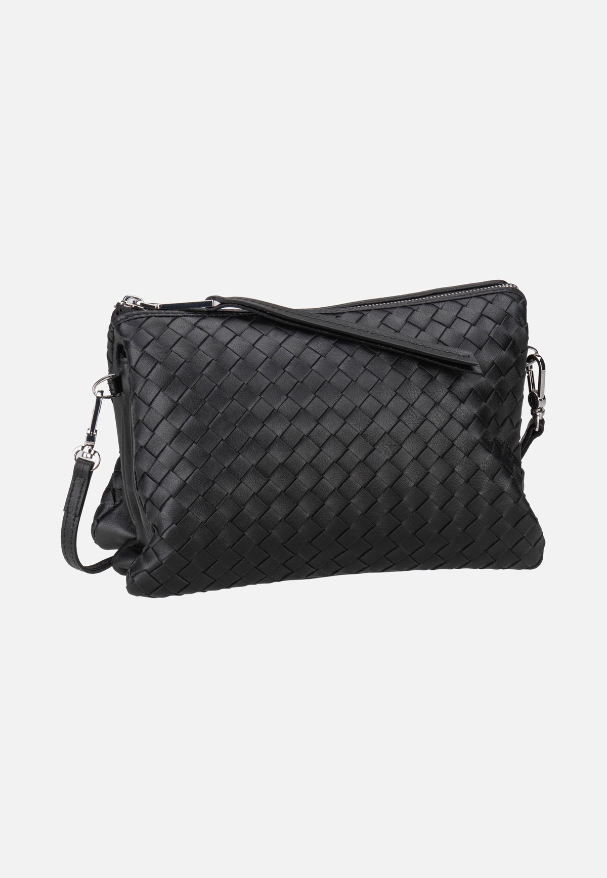 abro Threefold Piuma Weaving Black/Nickel Crossbody Bag