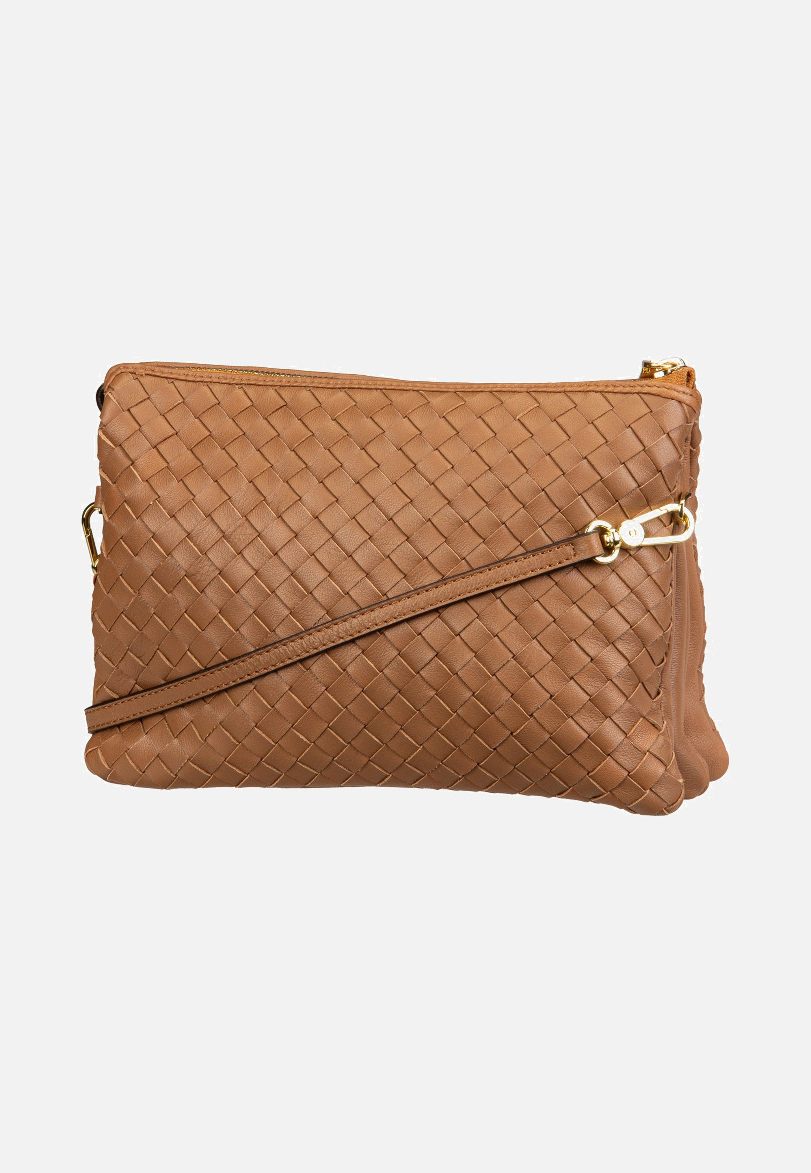 abro Threefold Piuma Weaving Cuoio Crossbody Bag